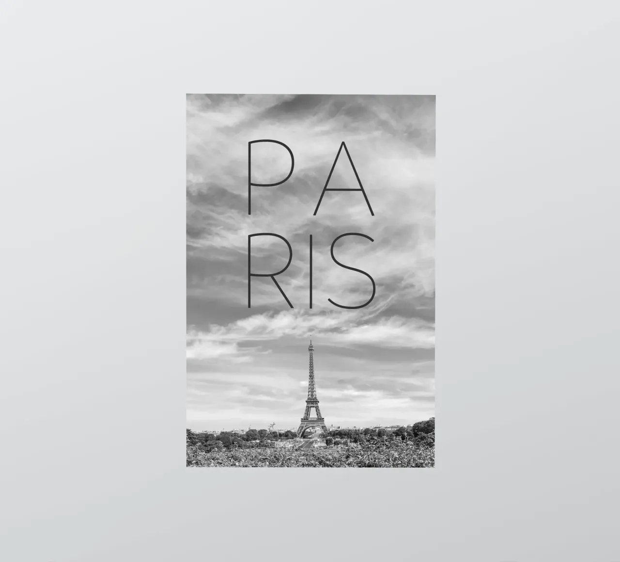 PARÍS Torre Eiffel | Texto y Skyline pegatina de Melanie Viola