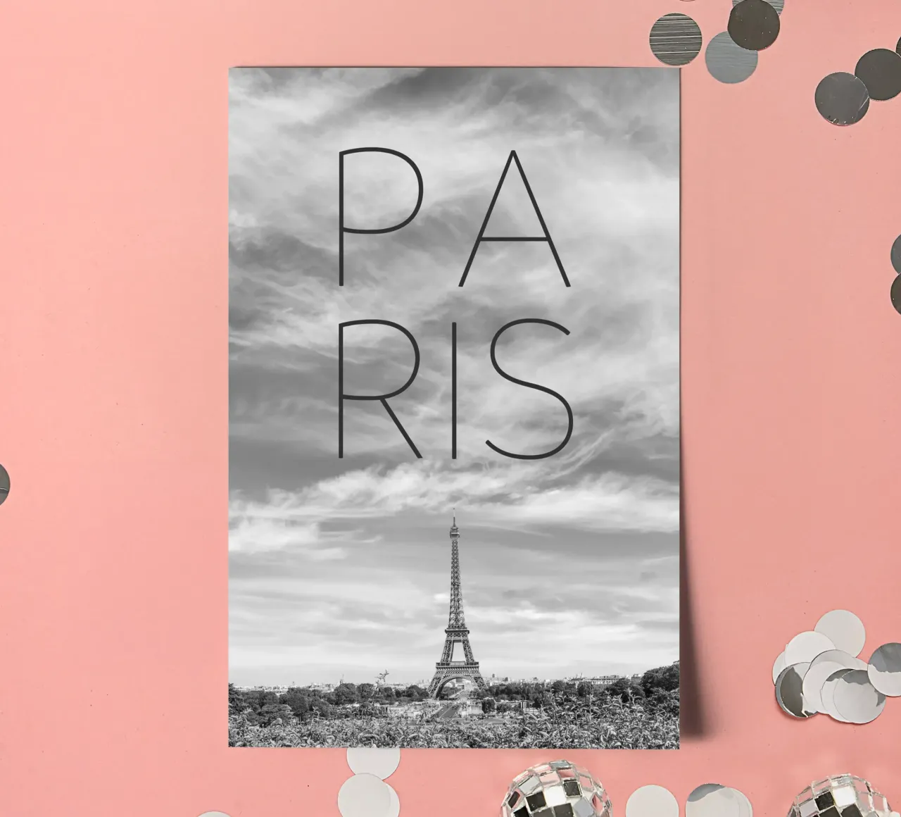 PARIGI Torre Eiffel | Testo & Skyline foglio adesivo da Melanie Viola