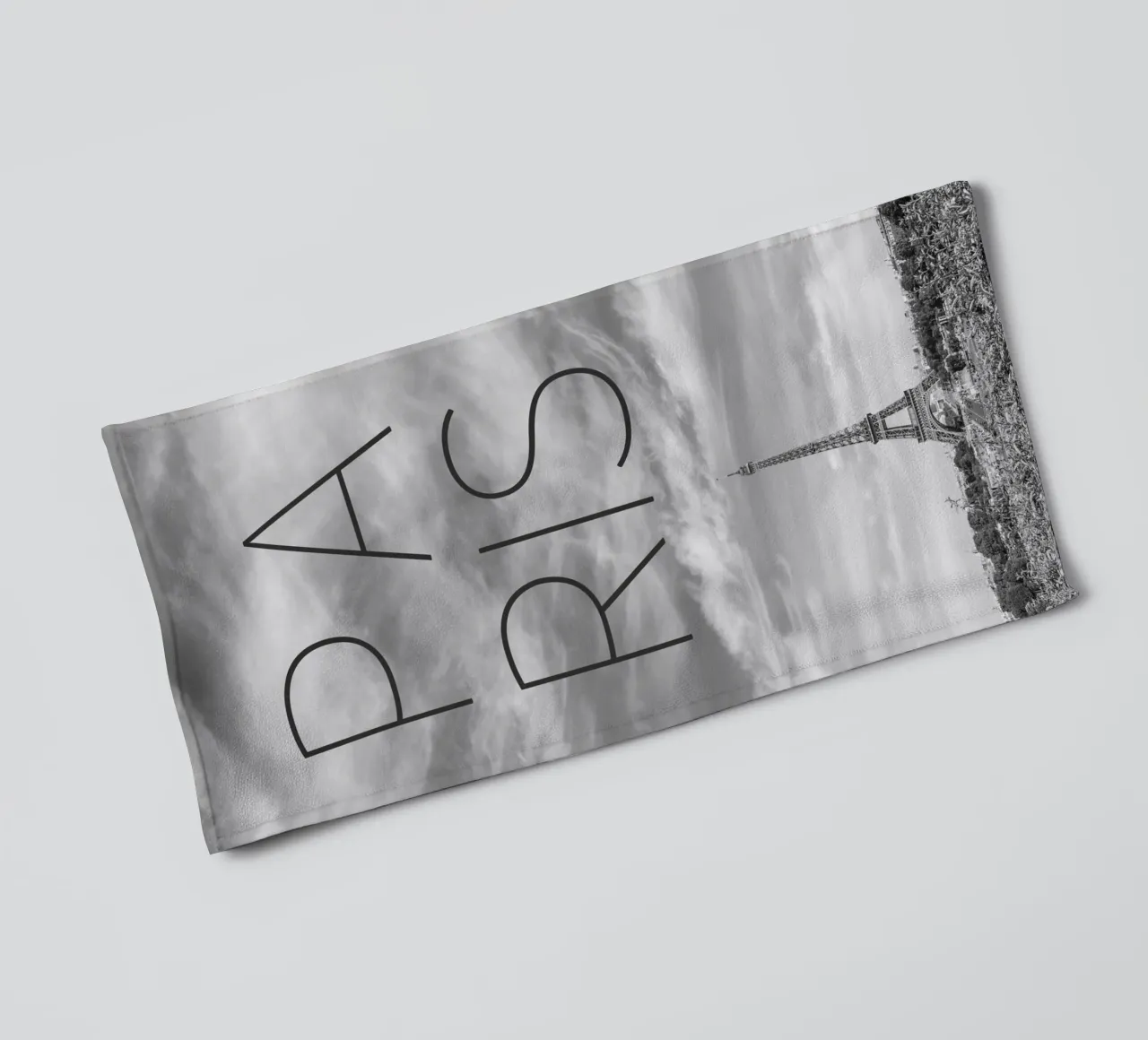 PARIS Eiffel Tower | Text & Skyline towel by Melanie Viola