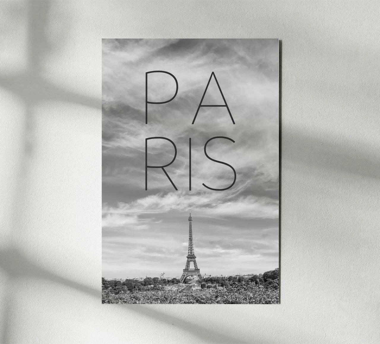 PARIGI Torre Eiffel | Testo & Skyline alluminio dibond da Melanie Viola