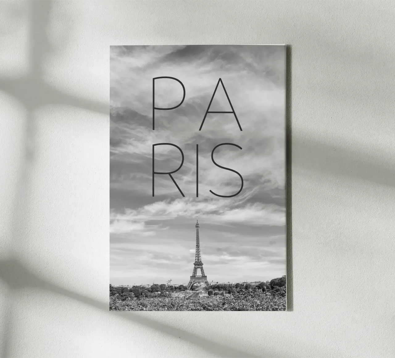 PARIS Eiffel Tower | Text & Skyline canvas by Melanie Viola