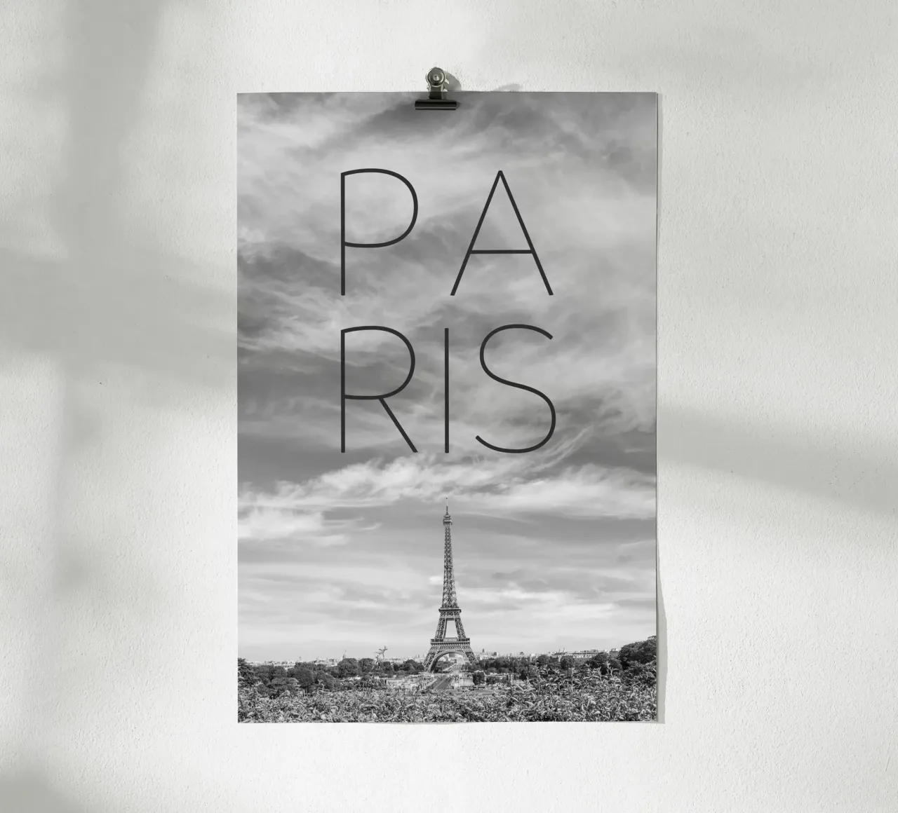 PARIS Eiffelturm | Text & Skyline Hahnemühle von Melanie Viola