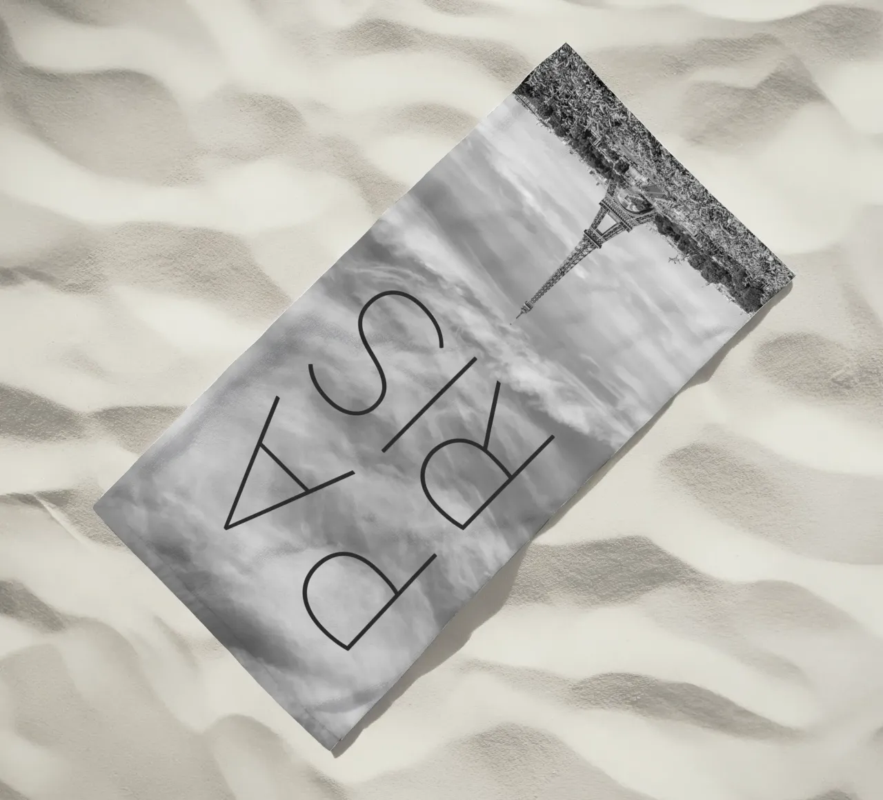 PARIGI Torre Eiffel | Testo & Skyline telo mare da Melanie Viola