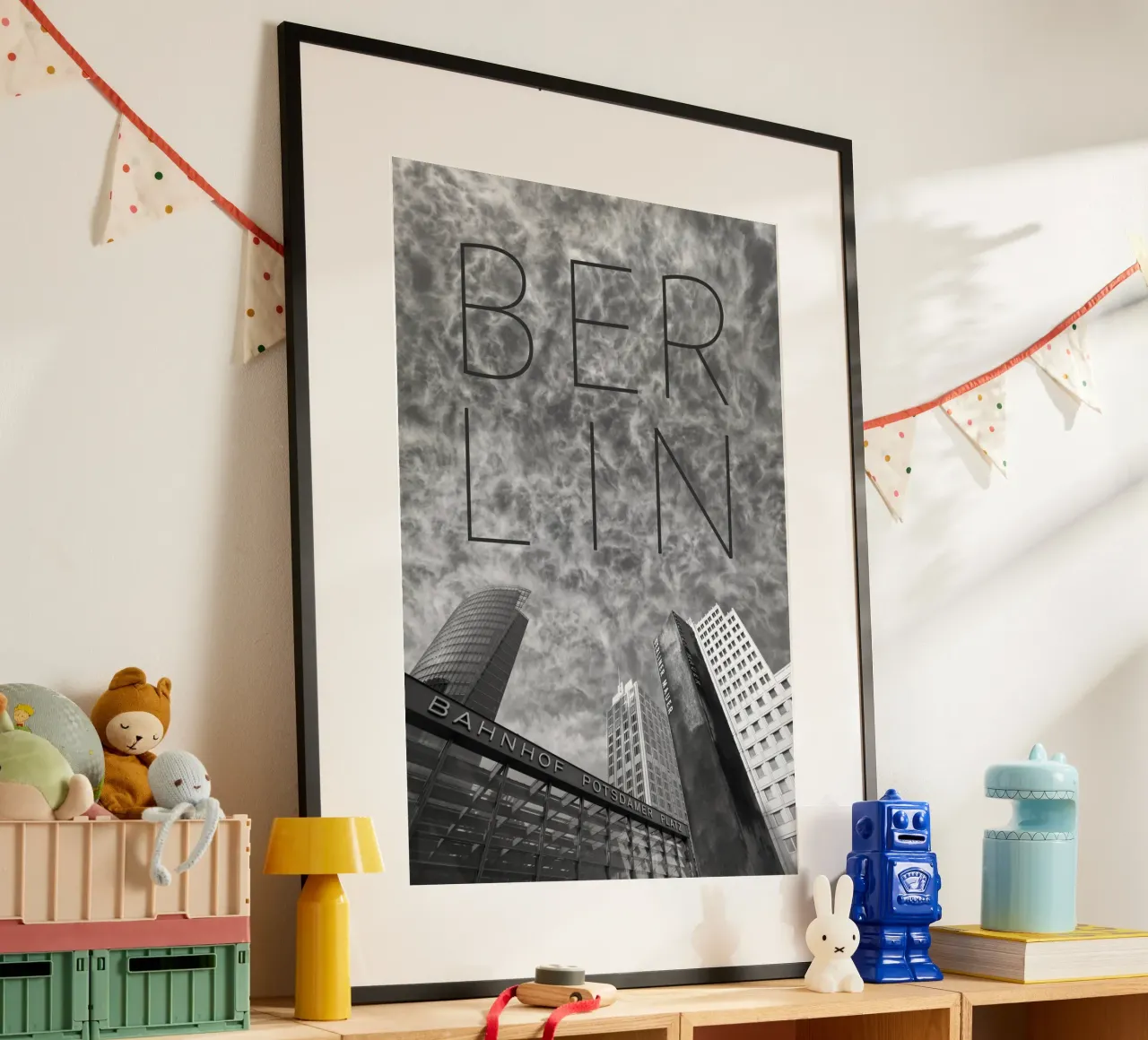 BERLINO Potsdamer Platz | Testo e skyline poster da Melanie Viola