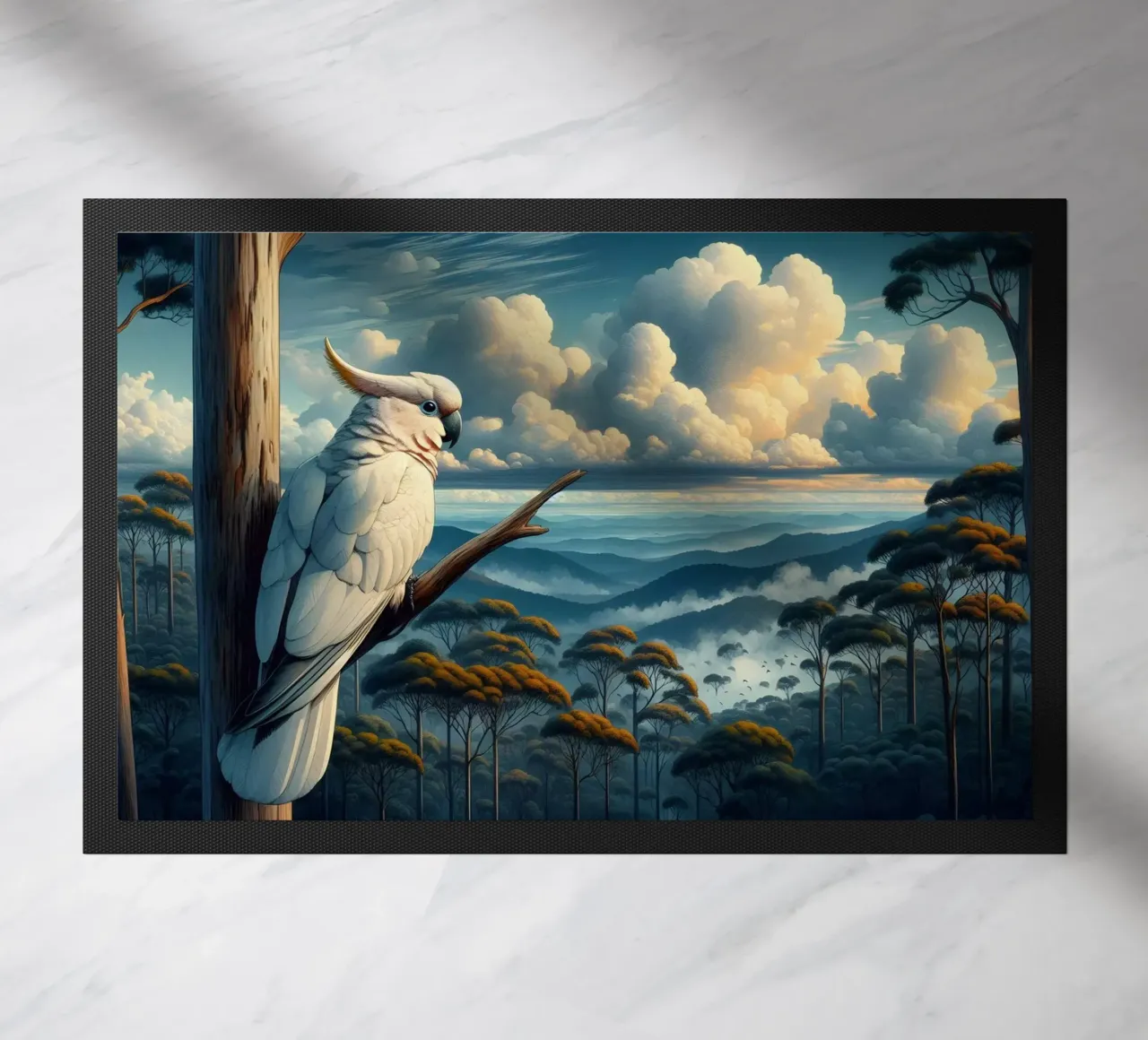 CACATOES doormat by RUBIANT ART