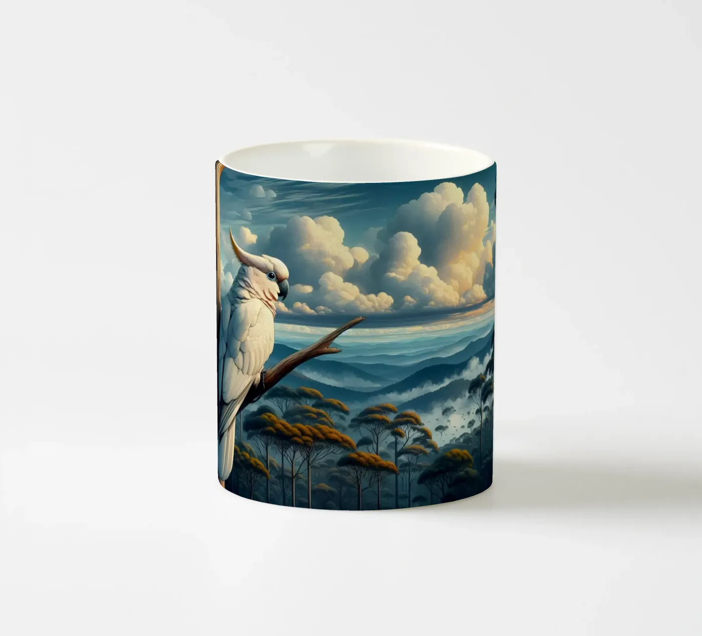 CACATOES ceramic mug by RUBIANT ART