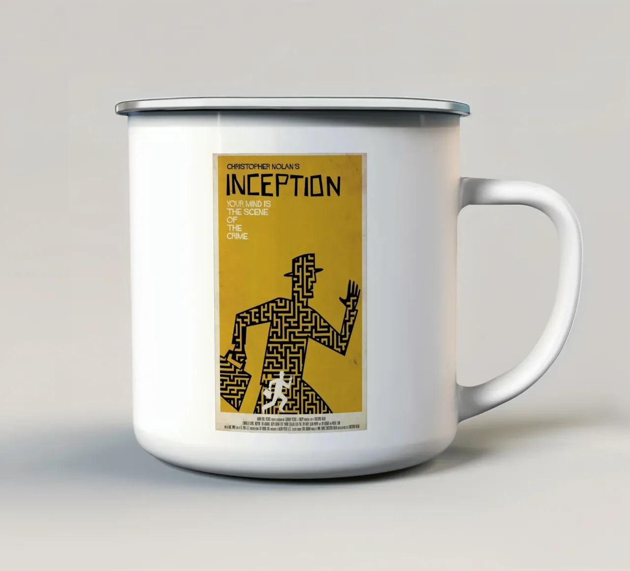 Inception C enamel mug by Rodolfo Reyes