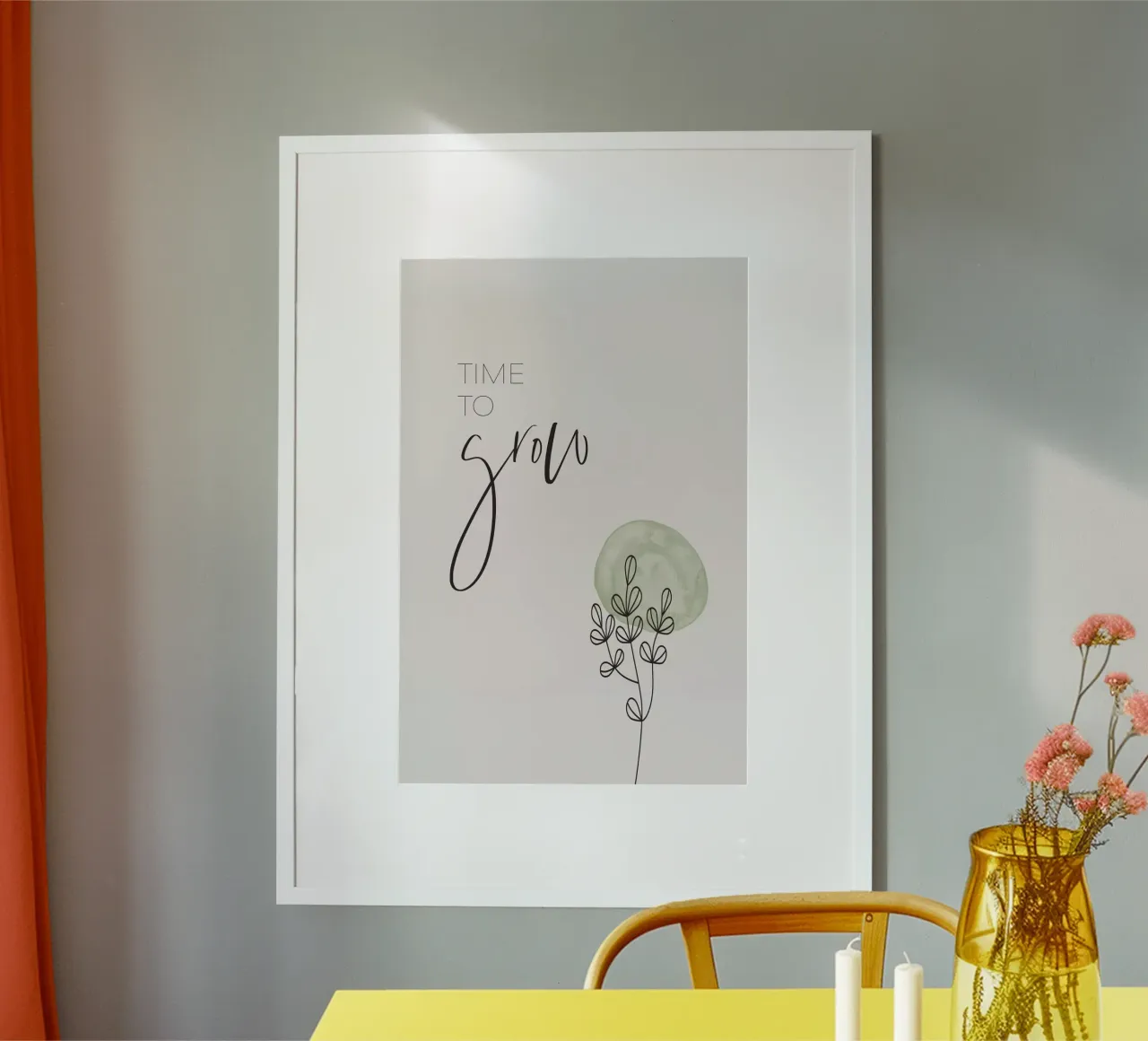 Tempo di crescita poster con telaio in alluminio da Melanie Viola
