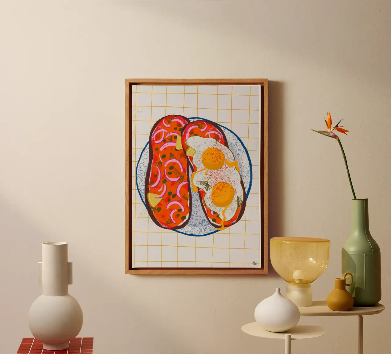 Toasts With Fried Eggs tela con Cornice a cassetta da Be Mart