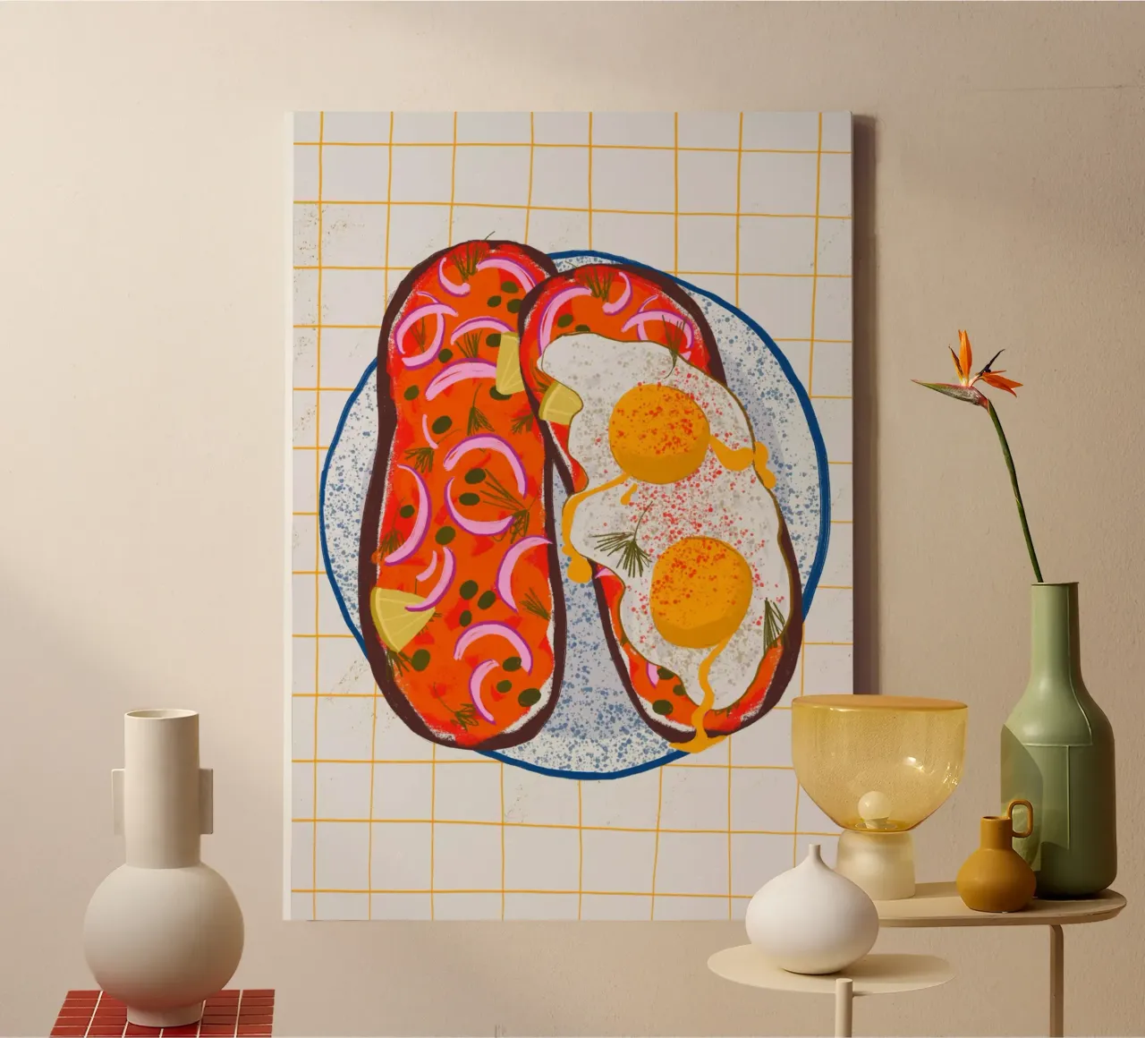 Toasts With Fried Eggs tela con Cornice a cassetta da Be Mart