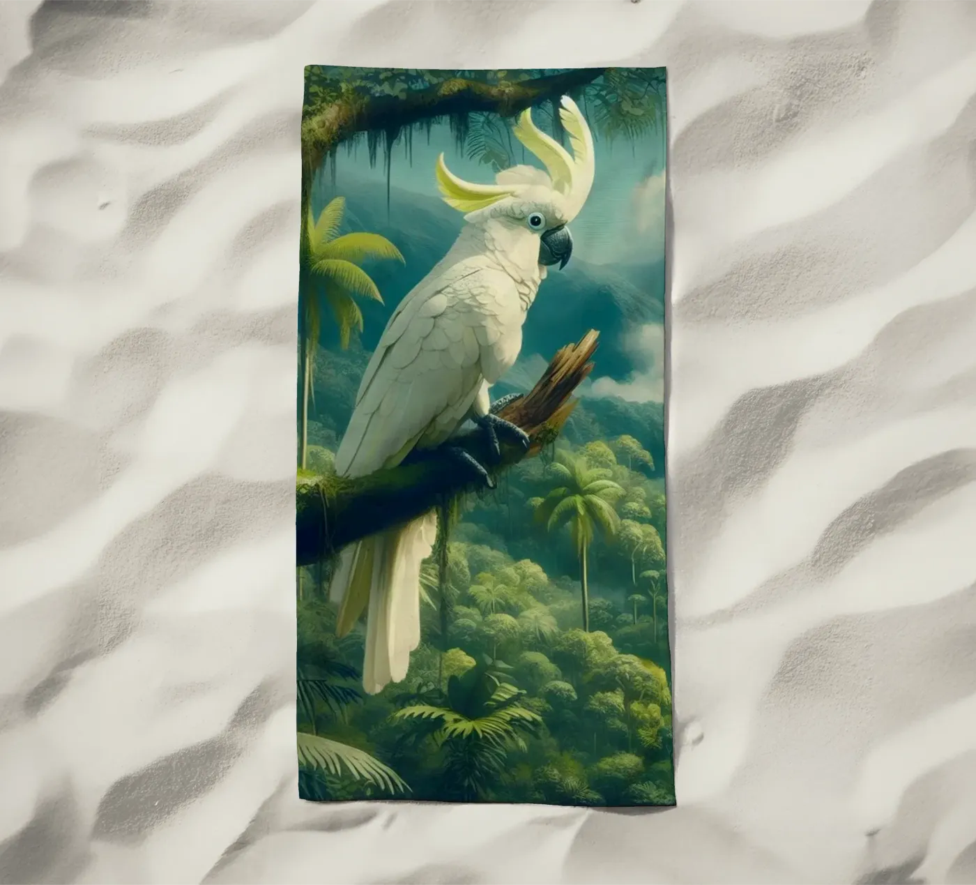 CACATOES beach towel by RUBIANT ART