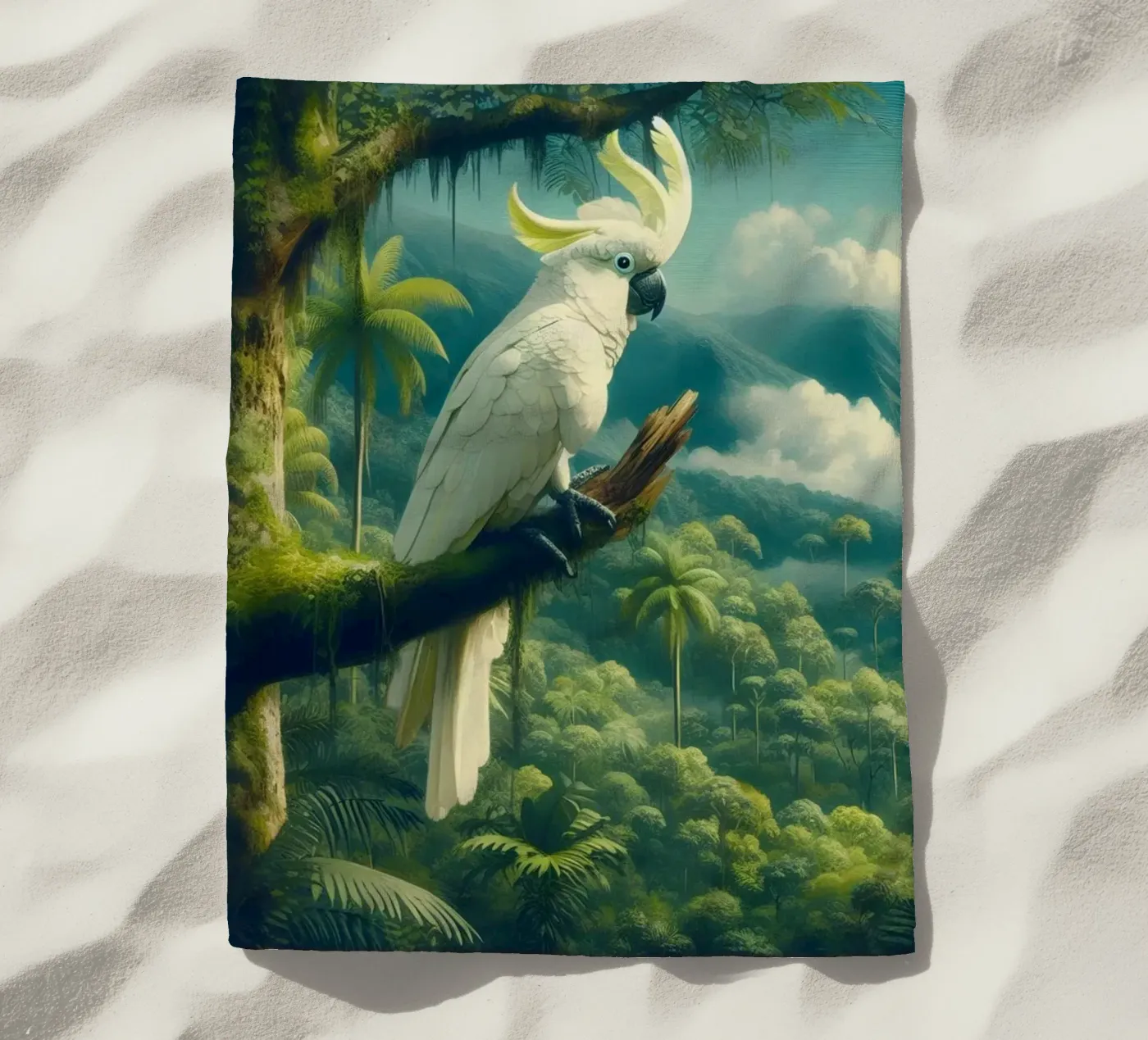 CACATOES beach towel by RUBIANT ART