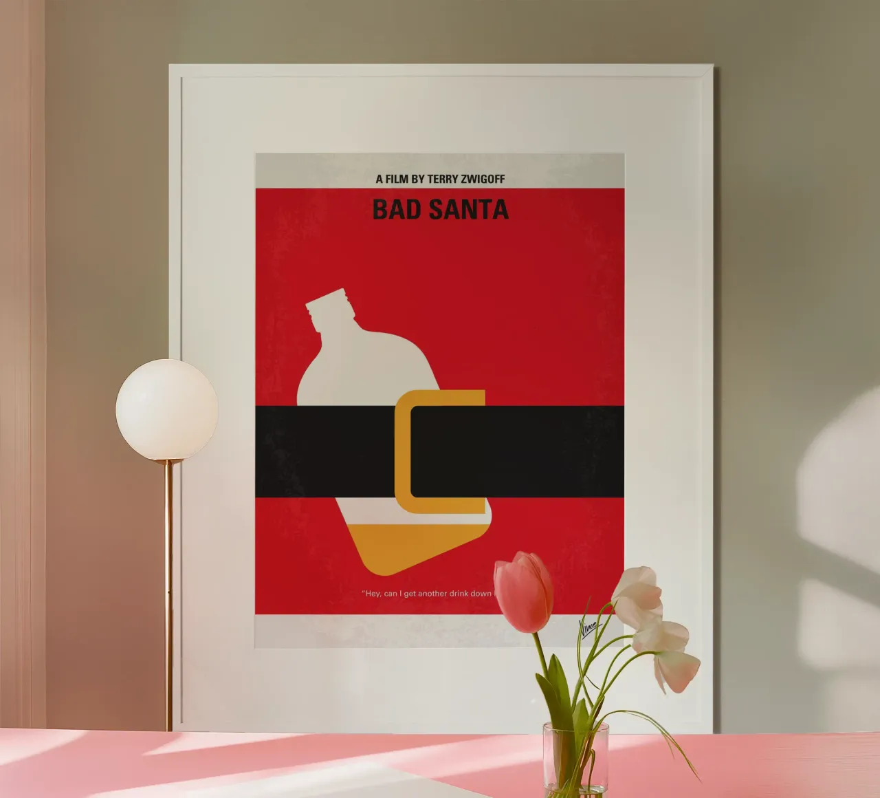 No702 My Bad Santa minimal movie poster poster con telaio in alluminio da Chungkong