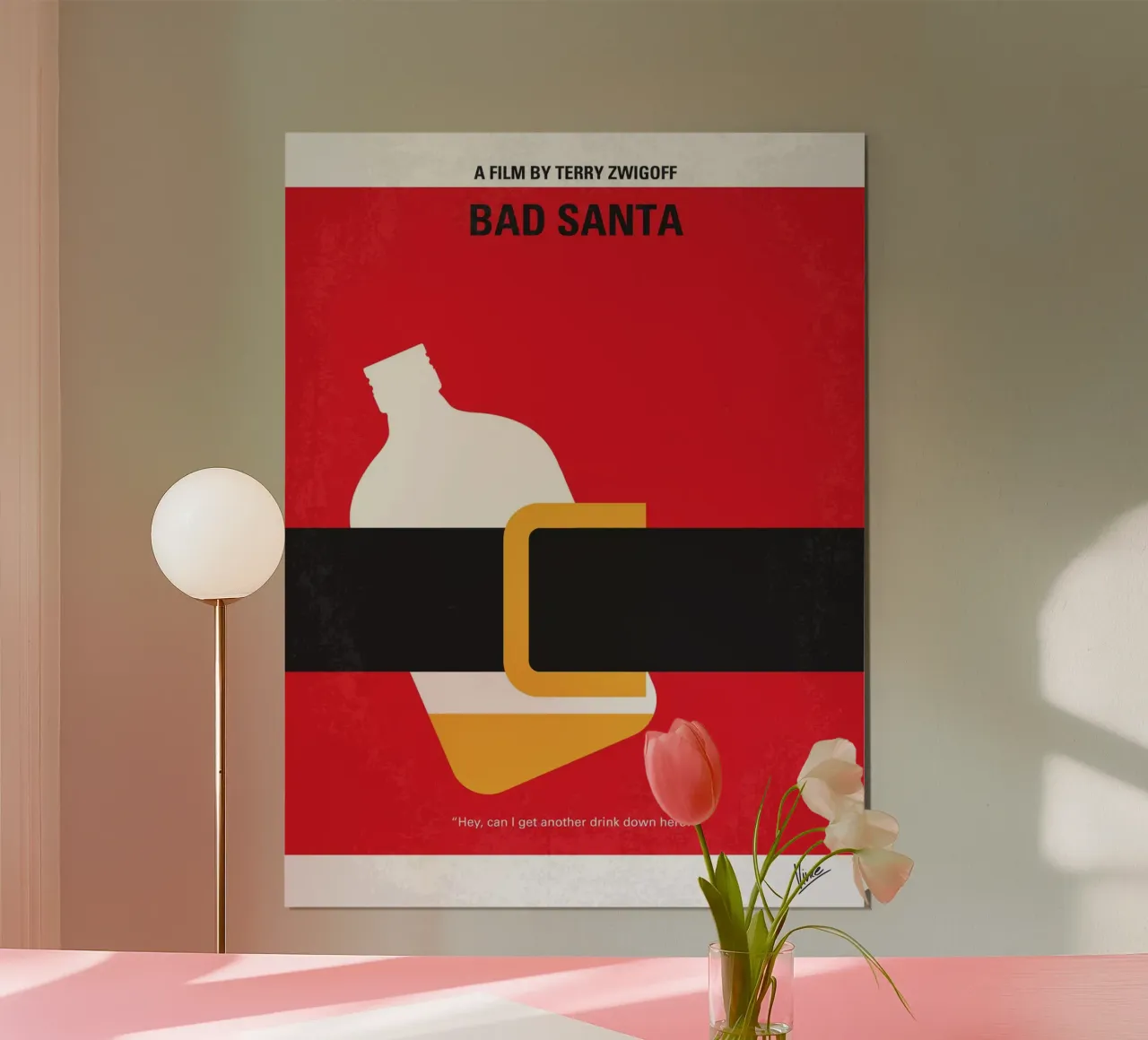 No702 My Bad Santa minimal movie poster poster con telaio in alluminio da Chungkong