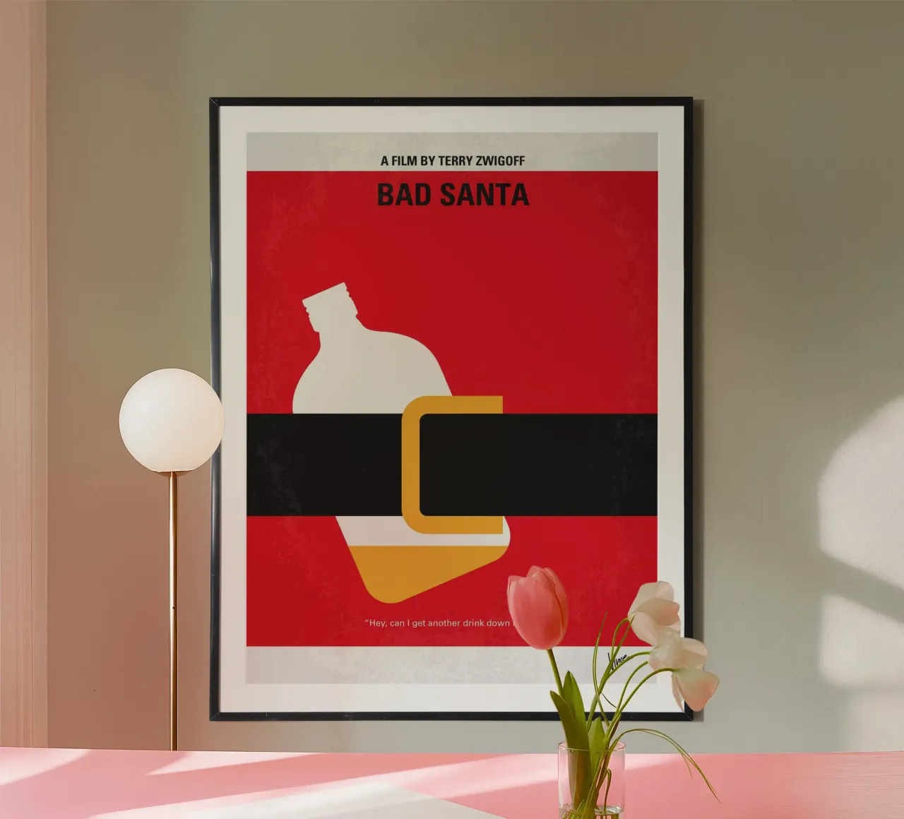 No702 My Bad Santa minimal movie poster poster con telaio in alluminio da Chungkong
