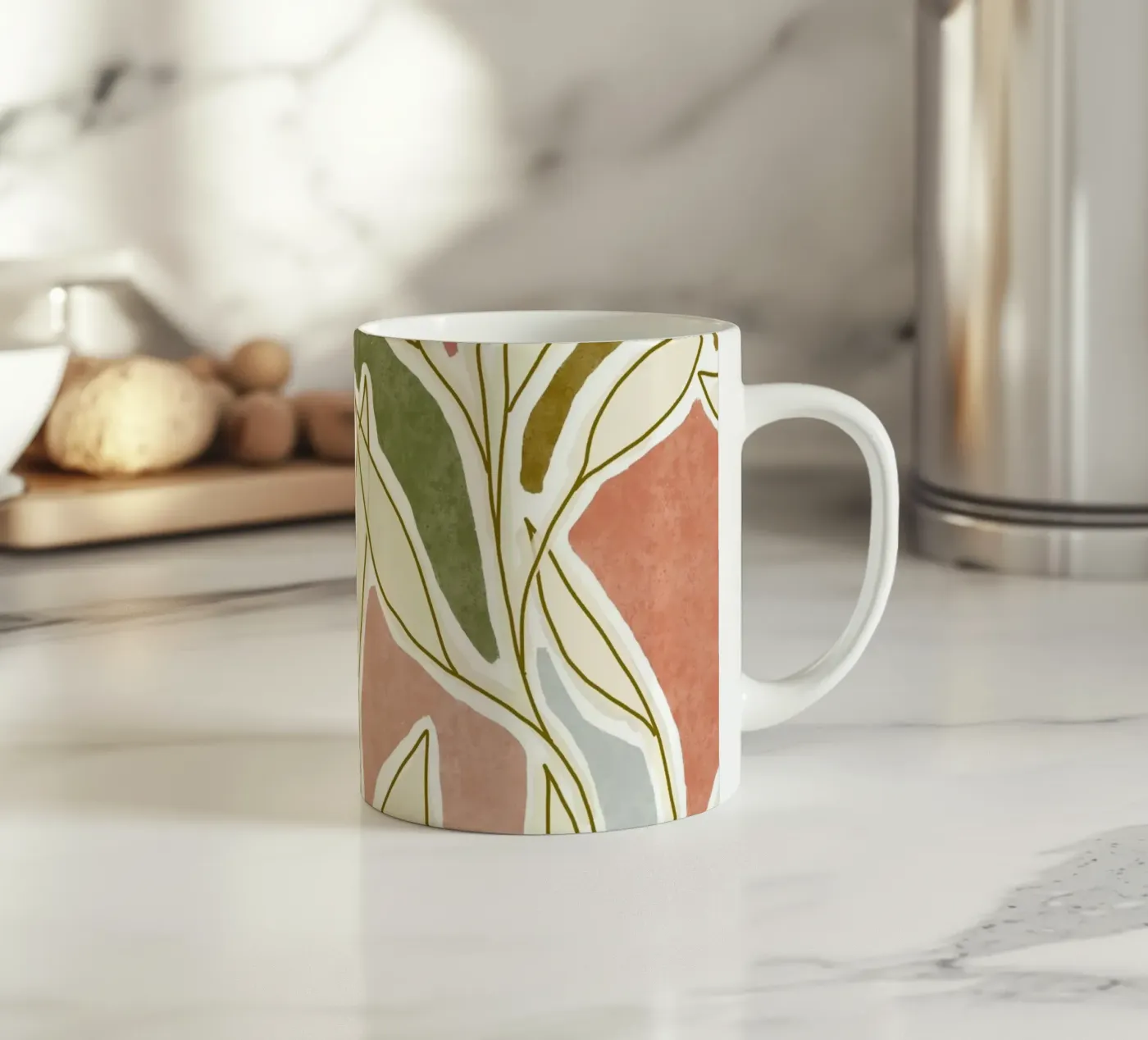 Botanical Dream Patchwork ceramic mug by DesigndN Botanical