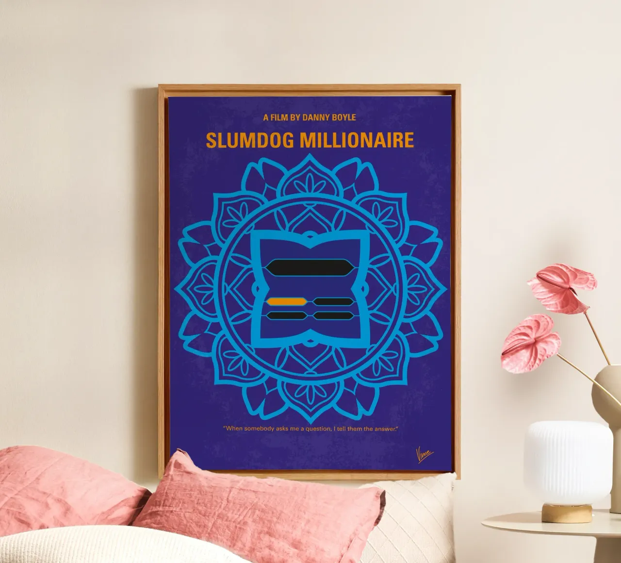 No708 My Slumdog Millionaire minimal movie poster tela con Cornice a cassetta da Chungkong