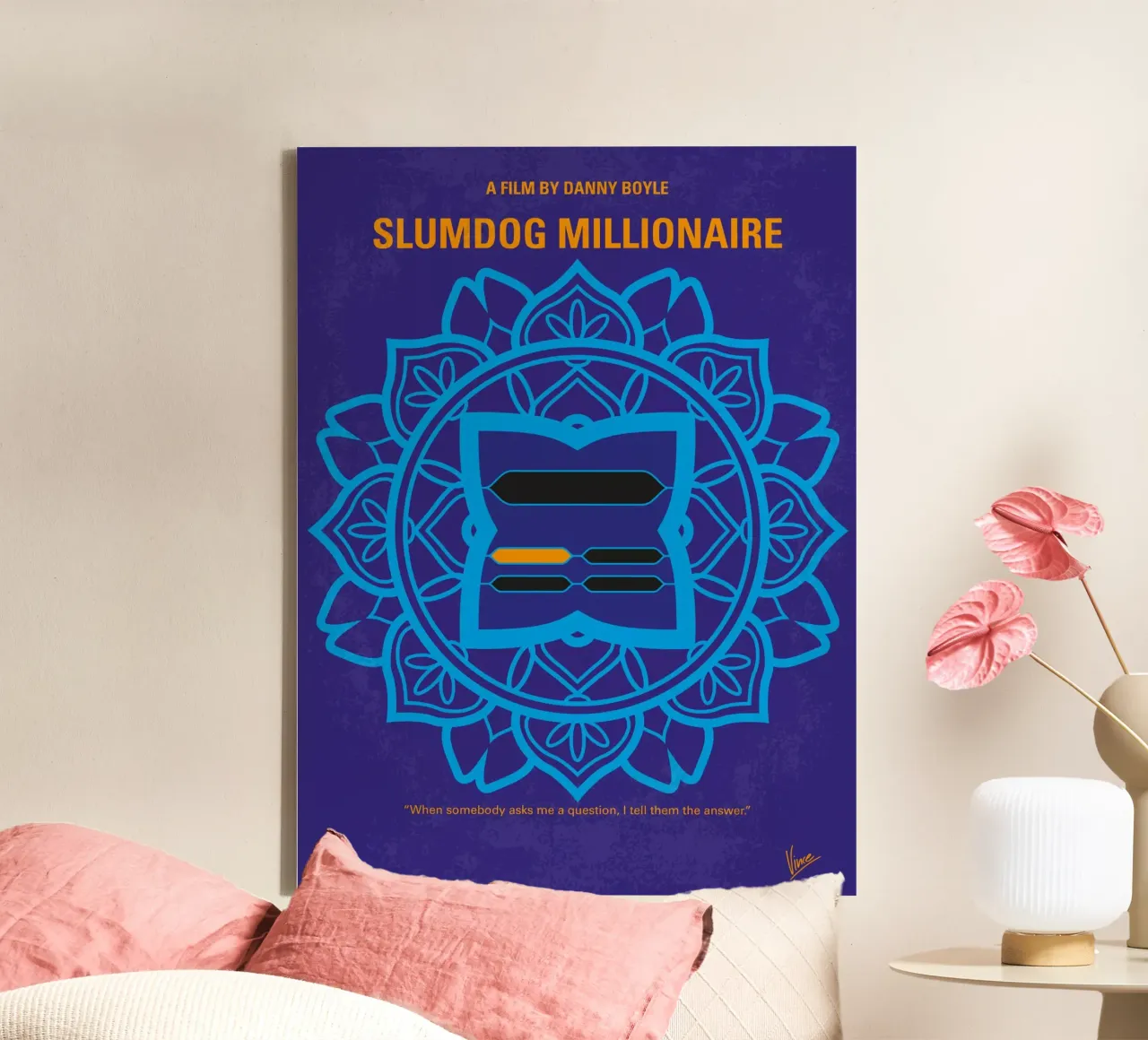 No708 My Slumdog Millionaire minimal movie poster tela con Cornice a cassetta da Chungkong