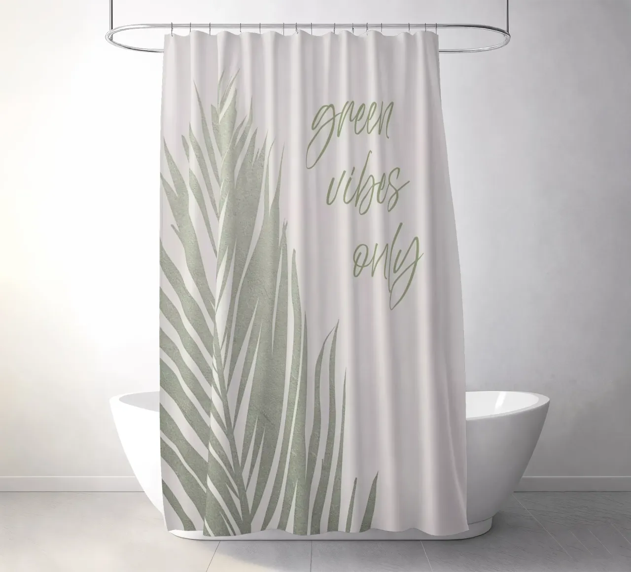 Sólo vibraciones verdes cortina de baño de Melanie Viola