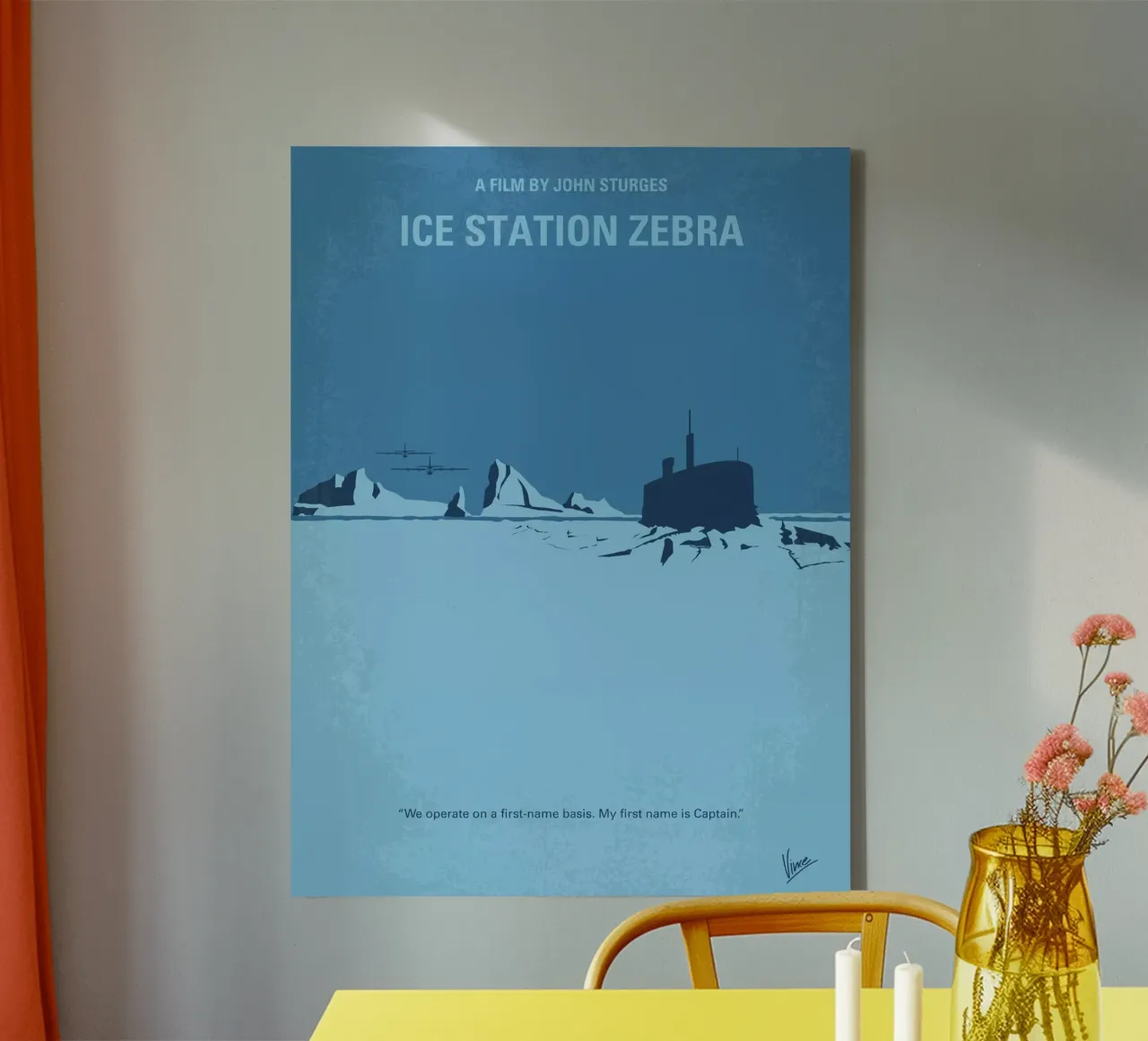 No711 My Ice Station Zebra minimal movie poster canvas van Chungkong