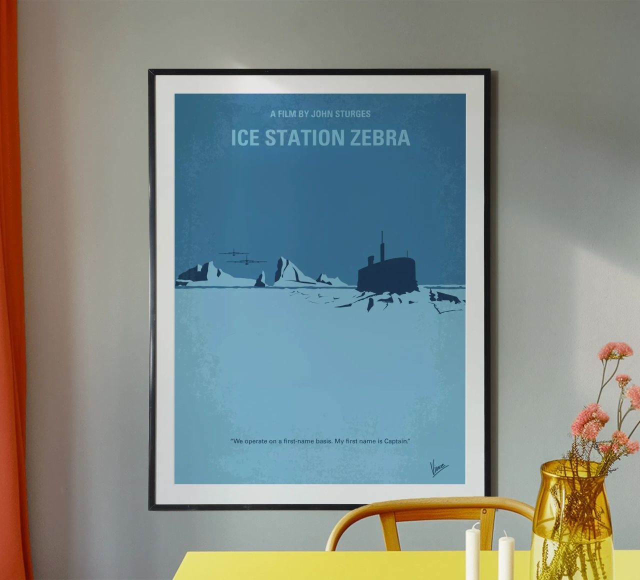 No711 My Ice Station Zebra minimal movie poster Poster von Chungkong