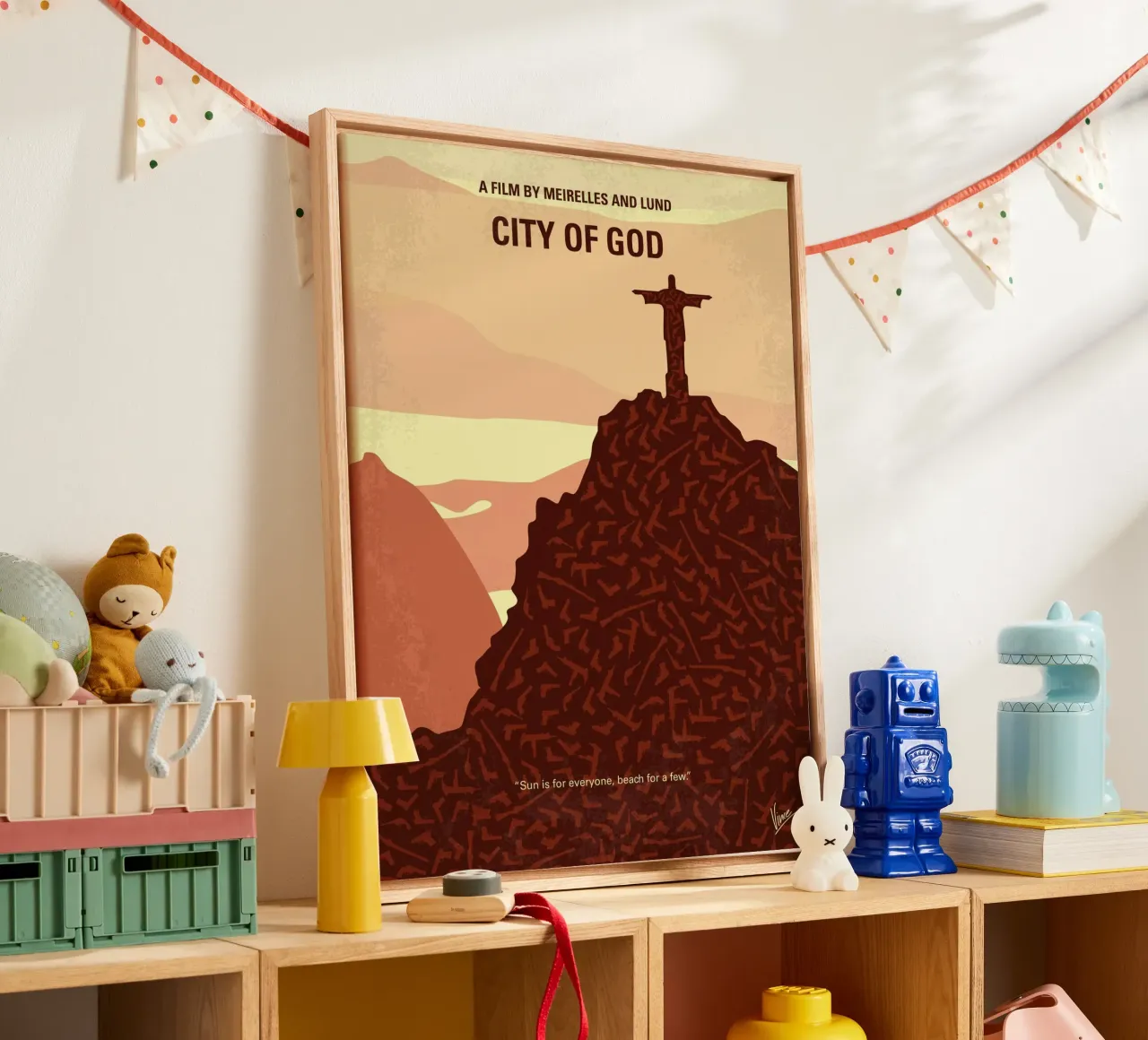 No716 My City of God minimal movie poster tela con Cornice a cassetta da Chungkong