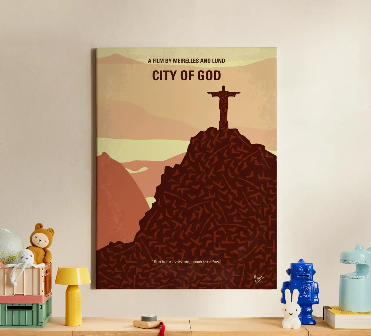 No716 My City of God minimal movie poster tela con Cornice a cassetta da Chungkong