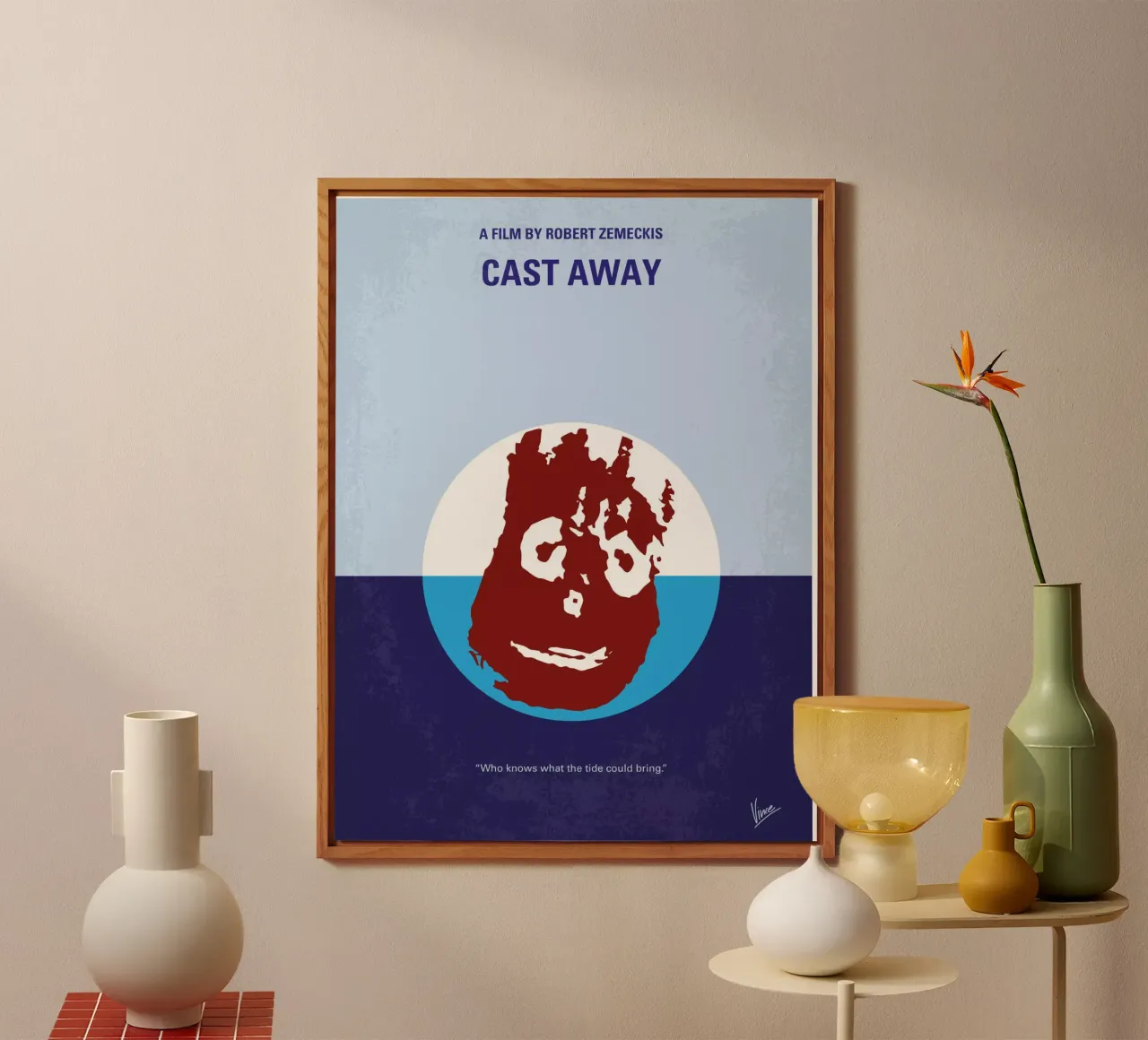 No718 My Cast-Away minimal movie poster alluminio dibond da Chungkong