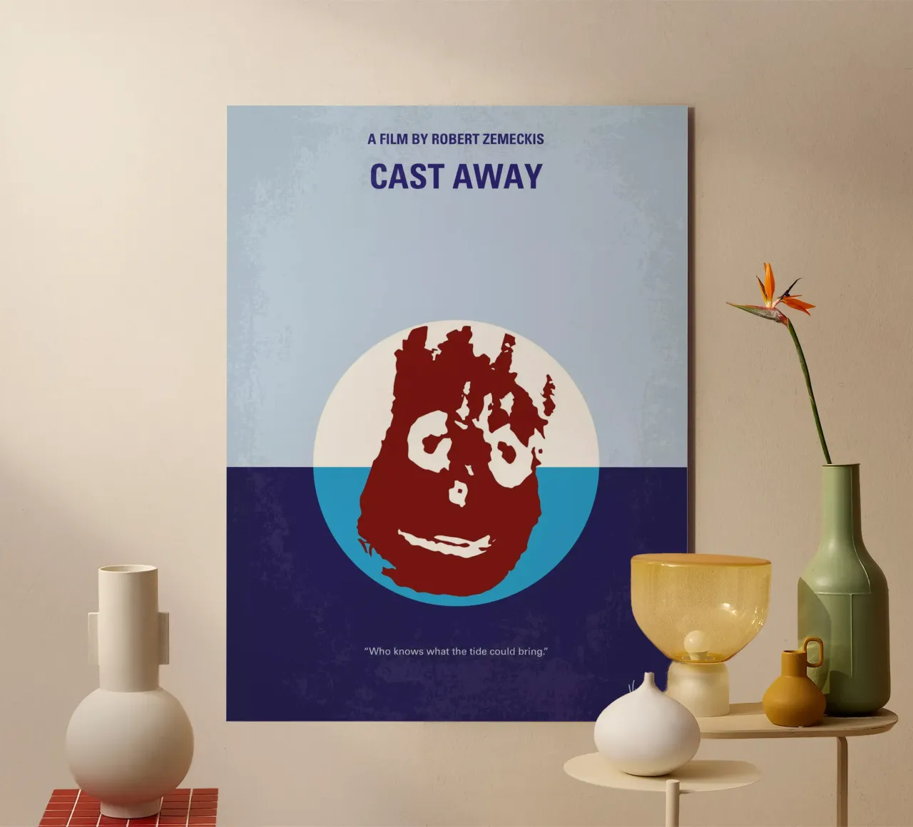 No718 My Cast-Away minimal movie poster alluminio dibond da Chungkong