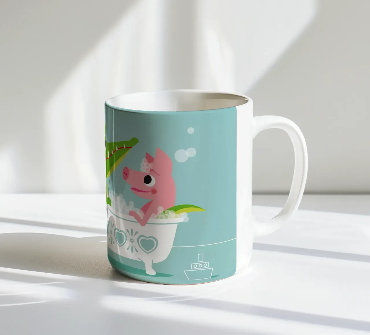 Coccodrillo e maiale tazza in ceramica da Looks n Brains