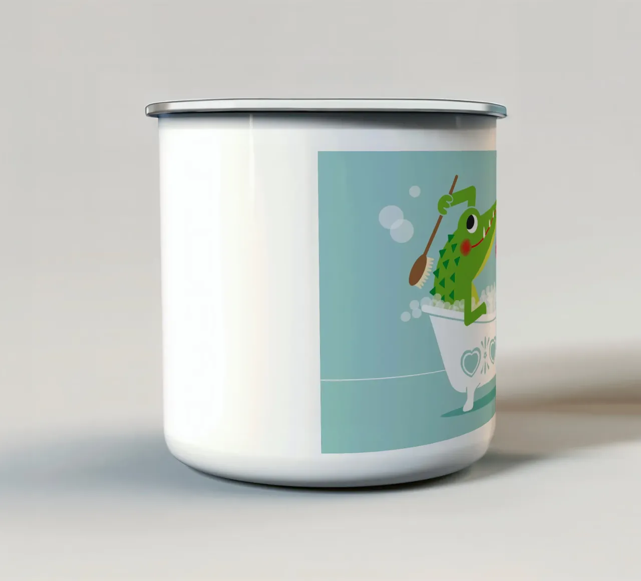 Coccodrillo e maiale tazza in smalto da Looks n Brains