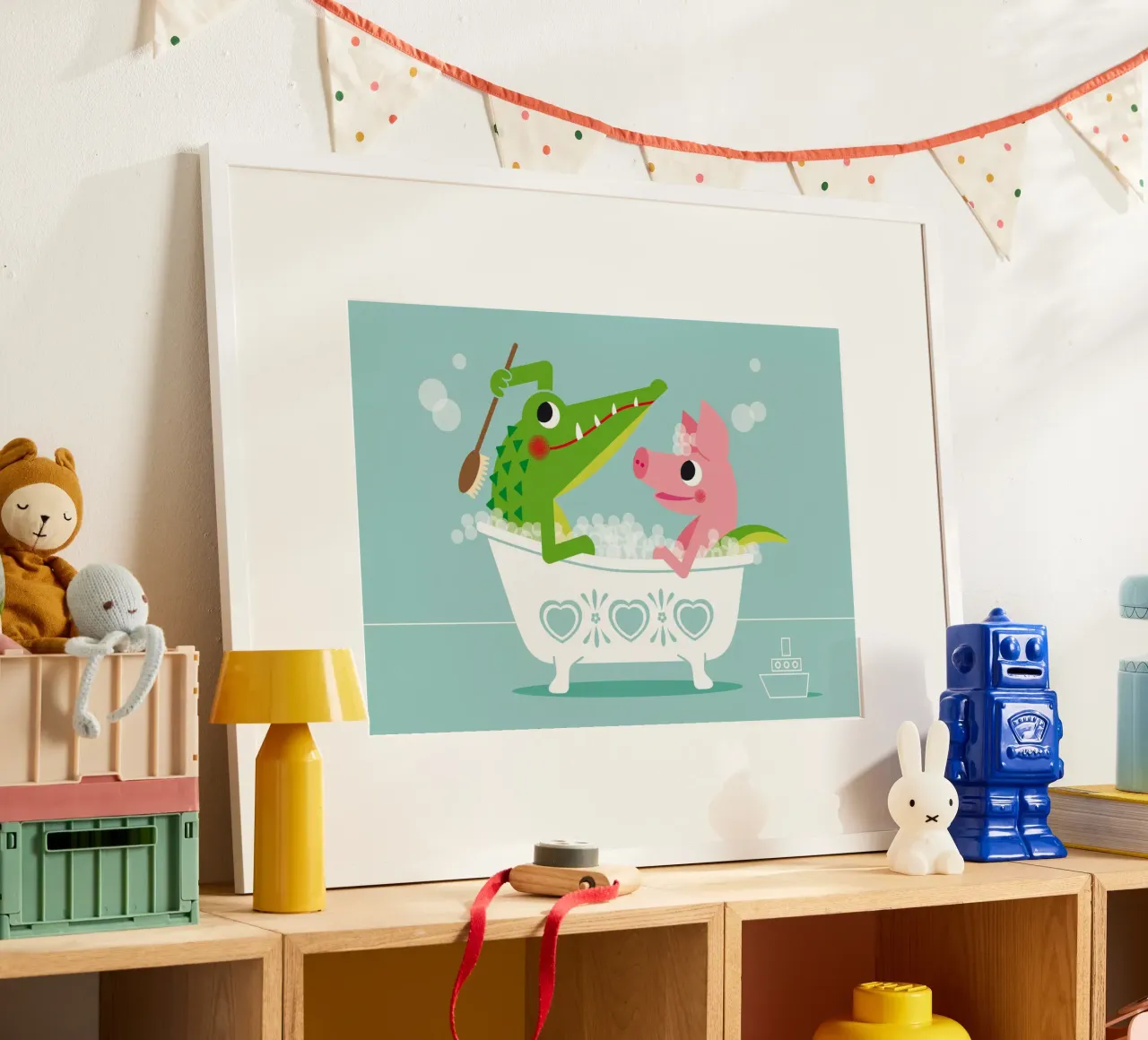 Coccodrillo e maiale 01 poster da Looks n Brains