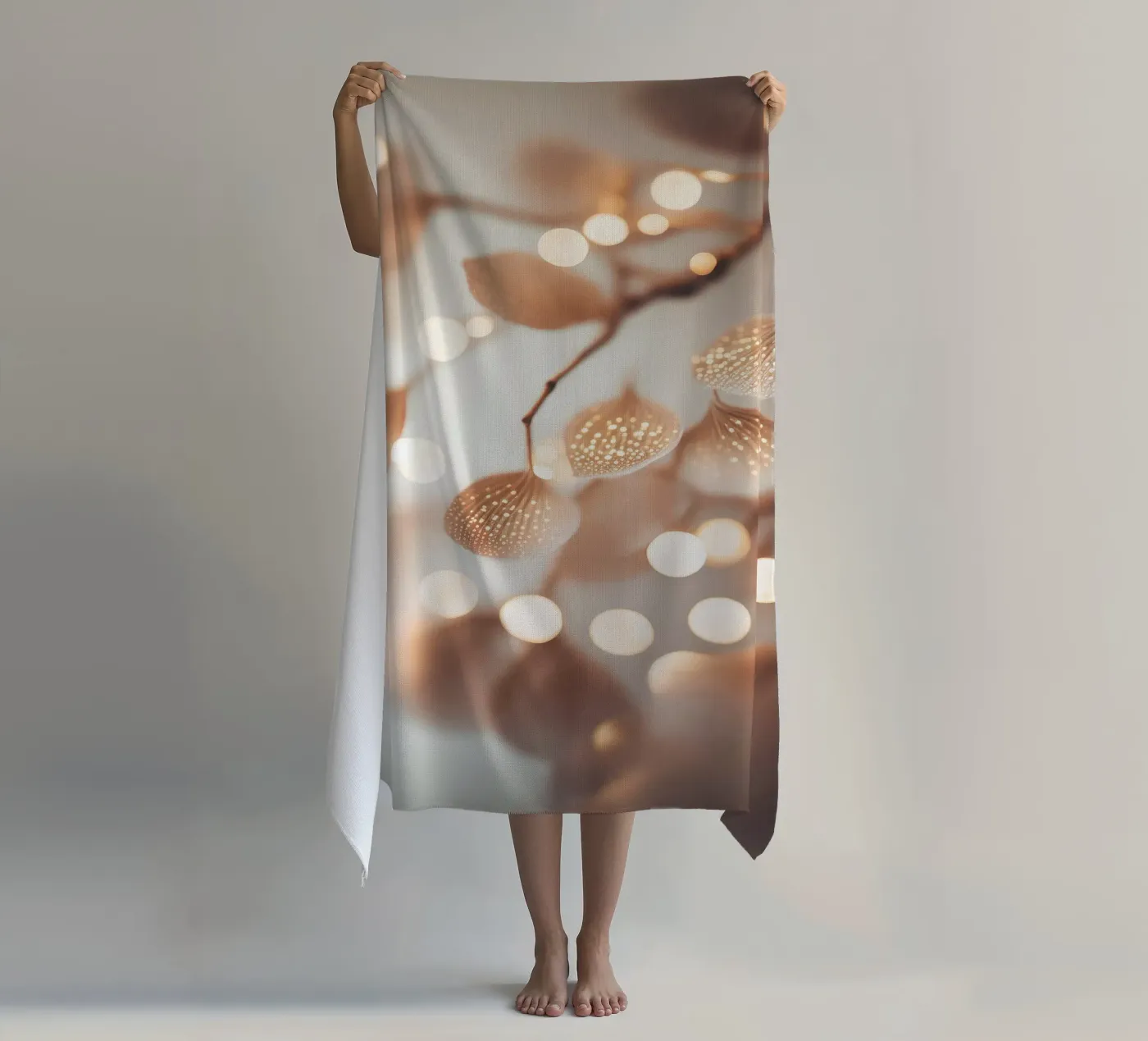 Tiny Leafs No 1 beach towel by treechild