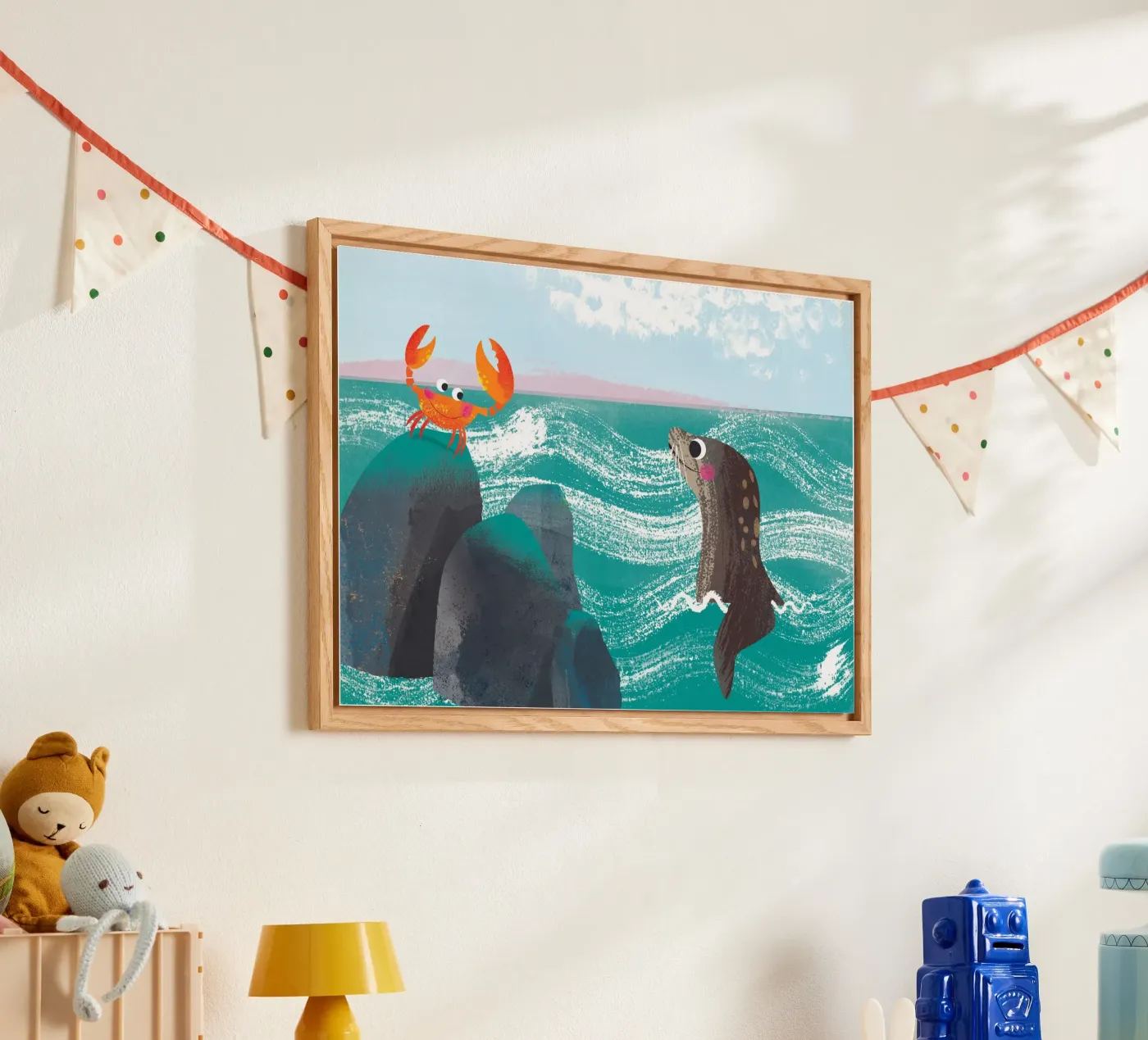 Zeehond en krab acryl van Looks n Brains