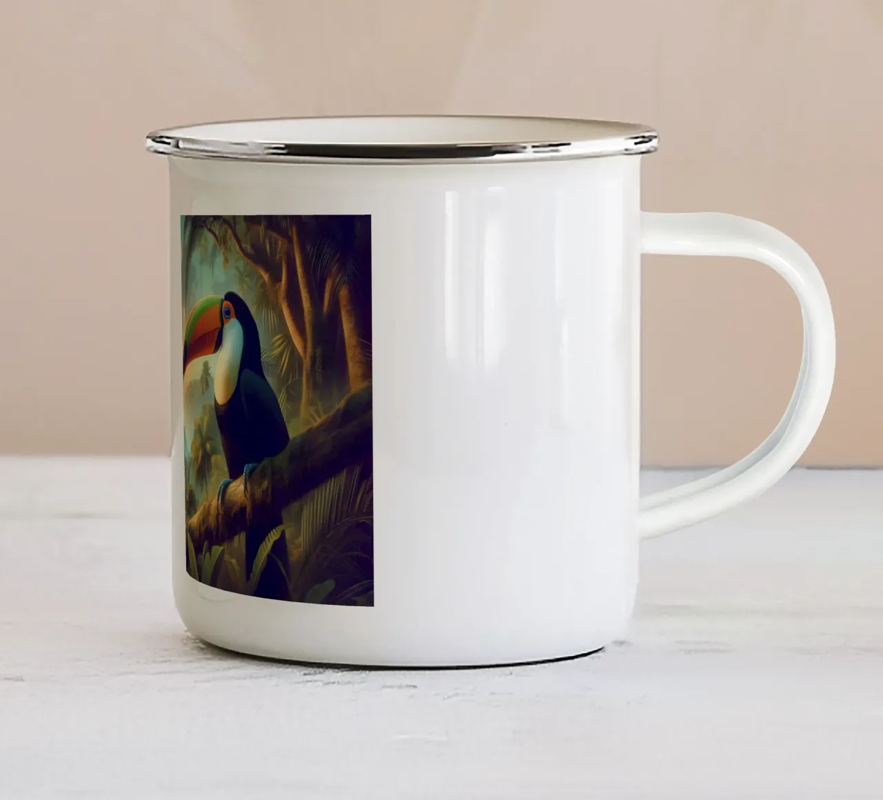 TOUCAN tazza in smalto da RUBIANT ART