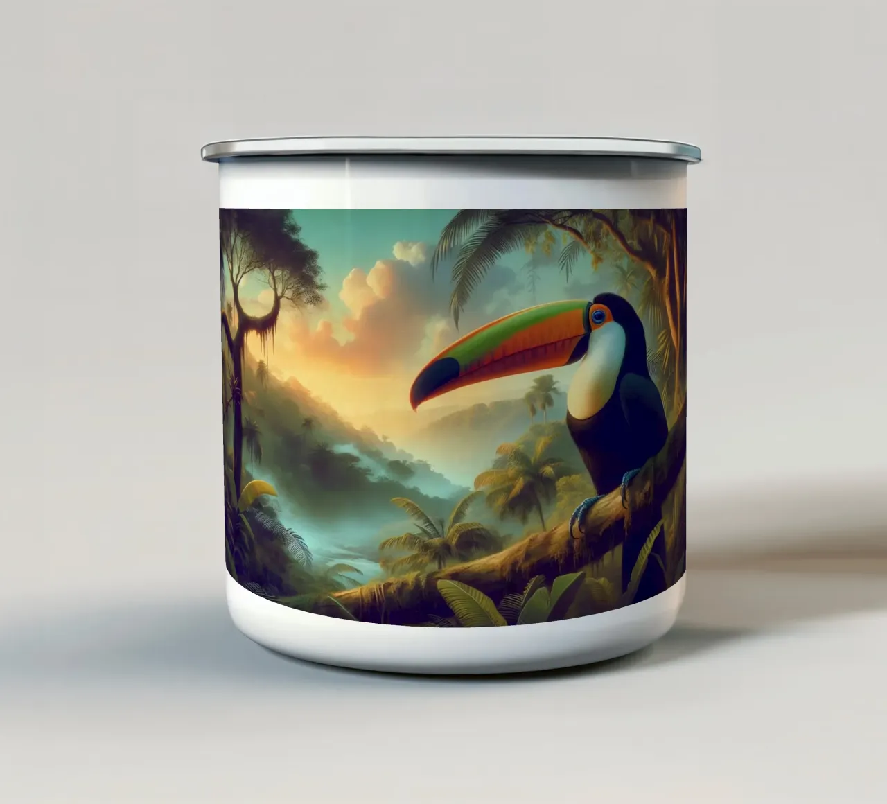 TOUCAN tazza in smalto da RUBIANT ART