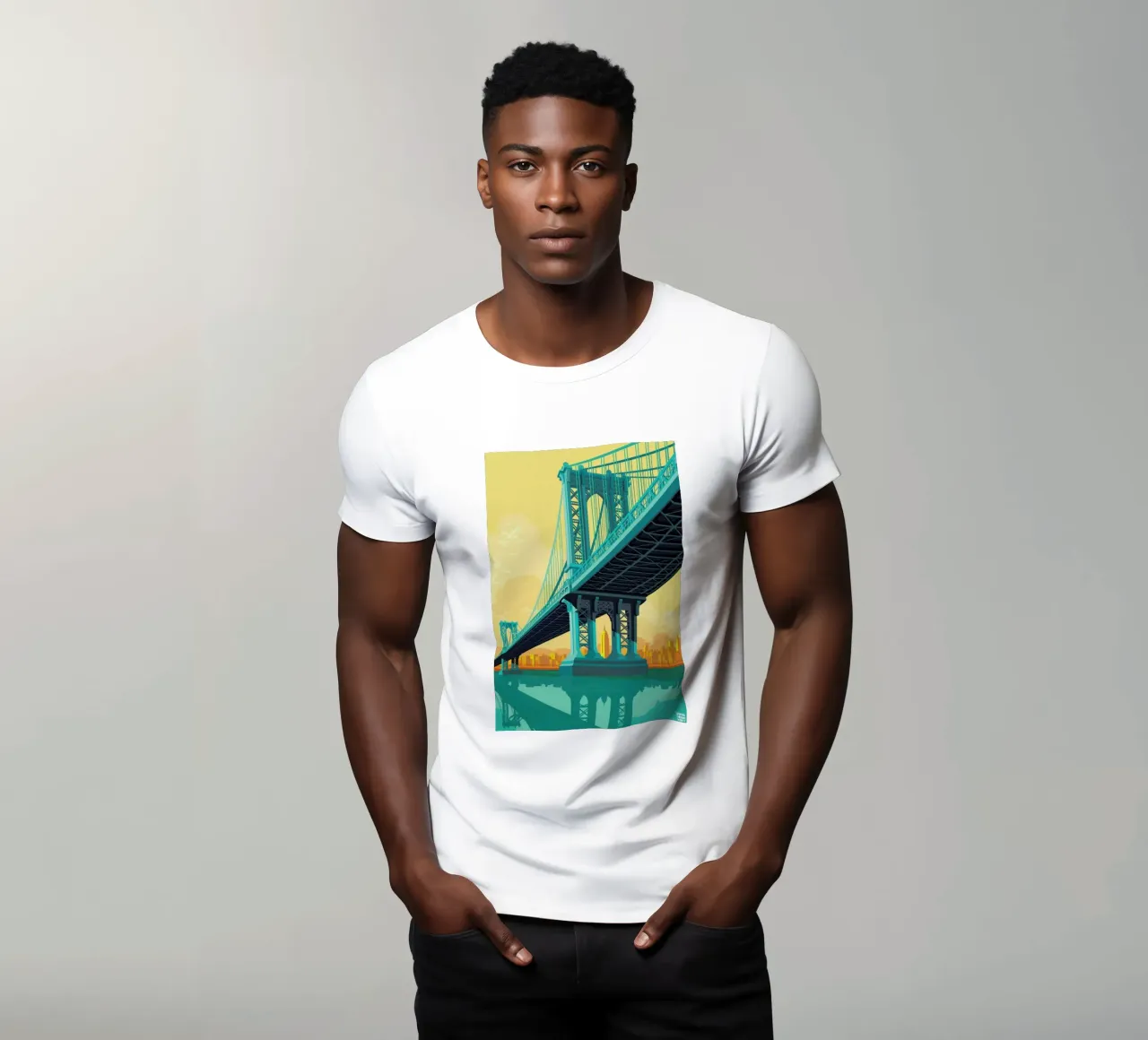 Manhattan Bridge New York City T-Shirt von Remko Heemskerk