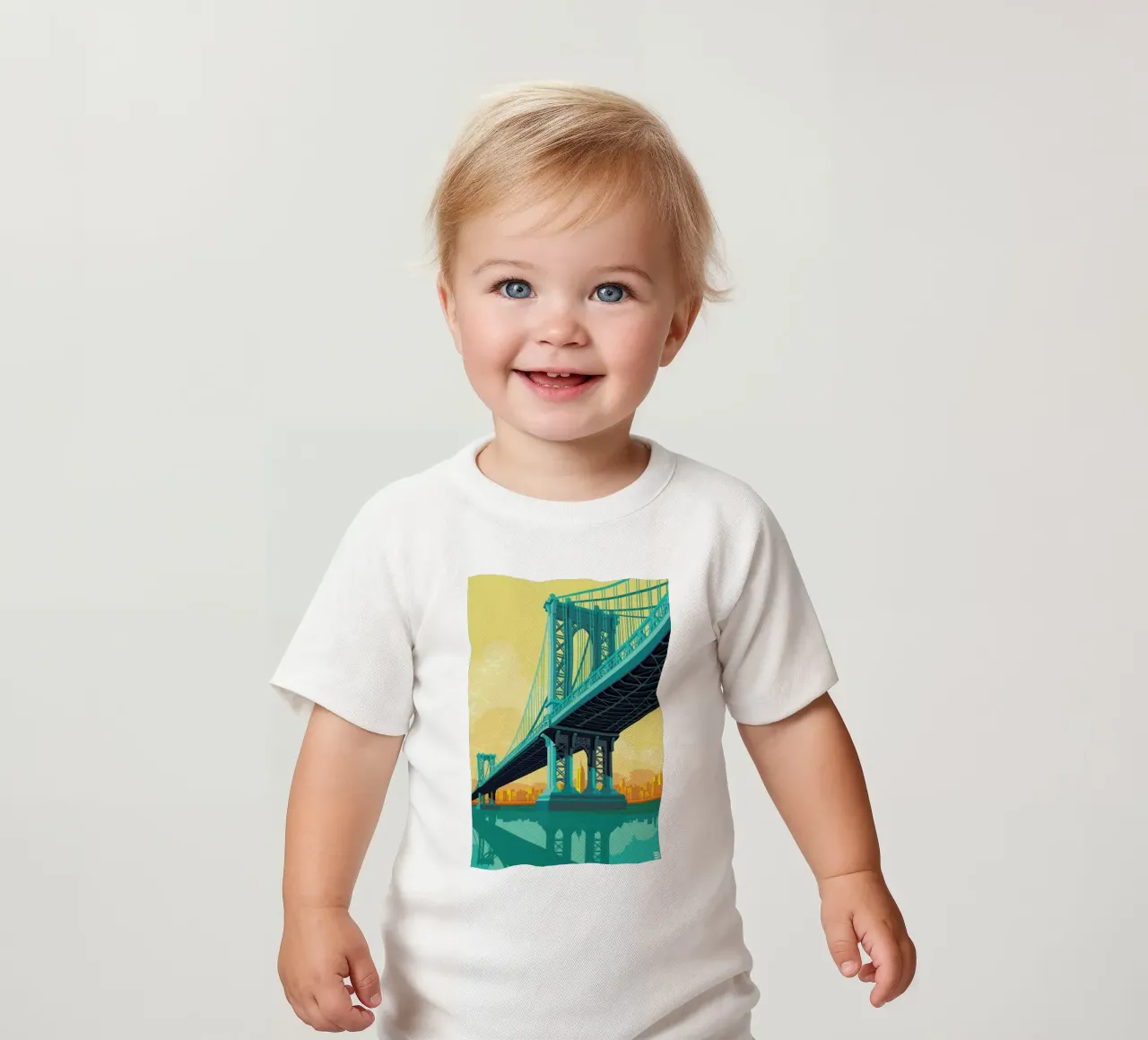 Manhattan Bridge New York City maglietta neonato da Remko Heemskerk