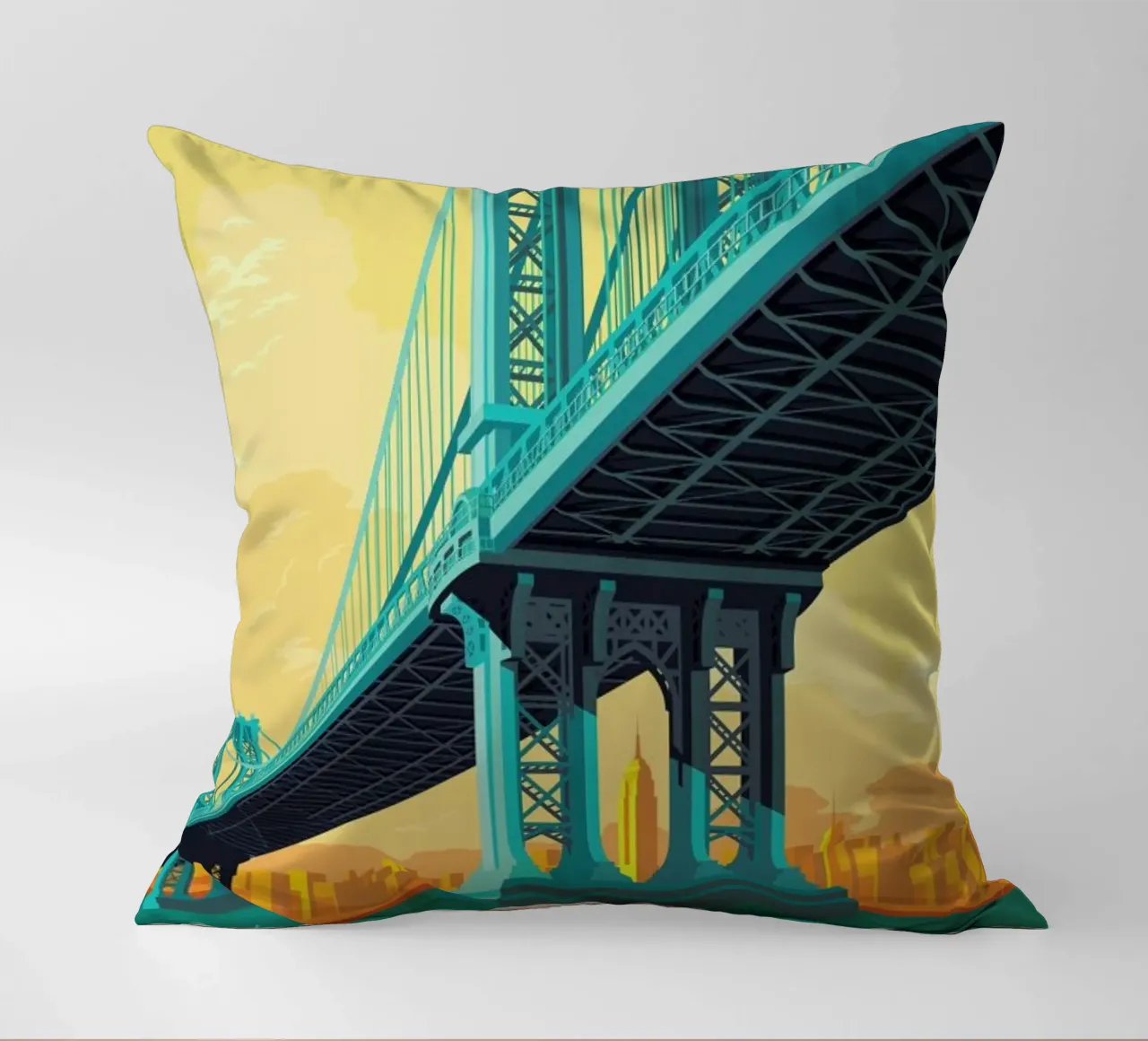 Manhattan Bridge New York City cuscino da Remko Heemskerk