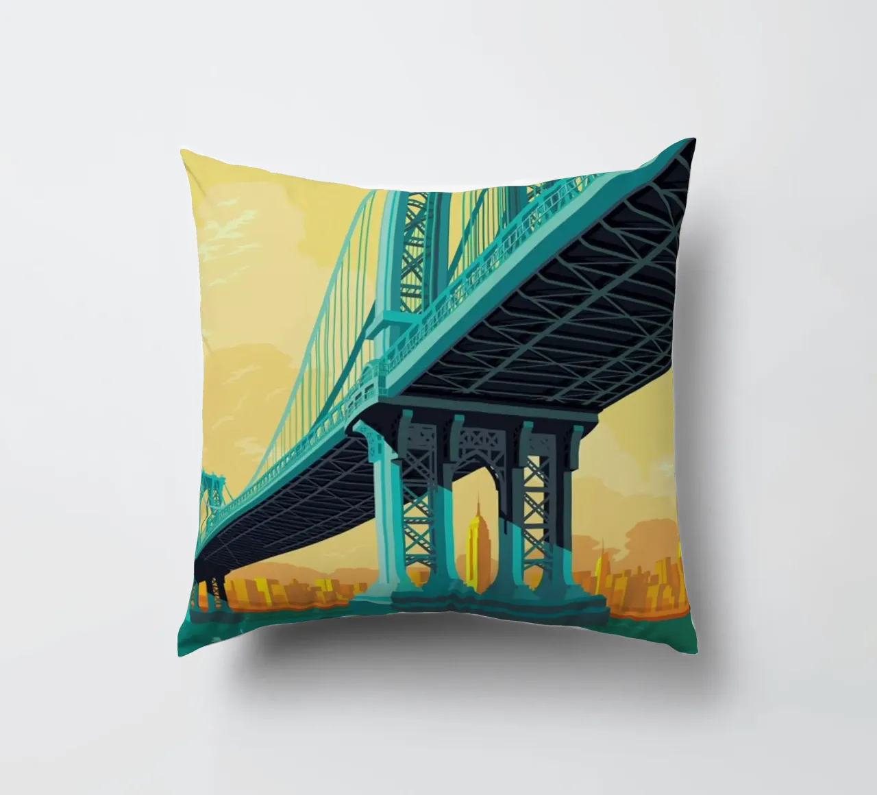 Manhattan Bridge New York City cuscino da Remko Heemskerk
