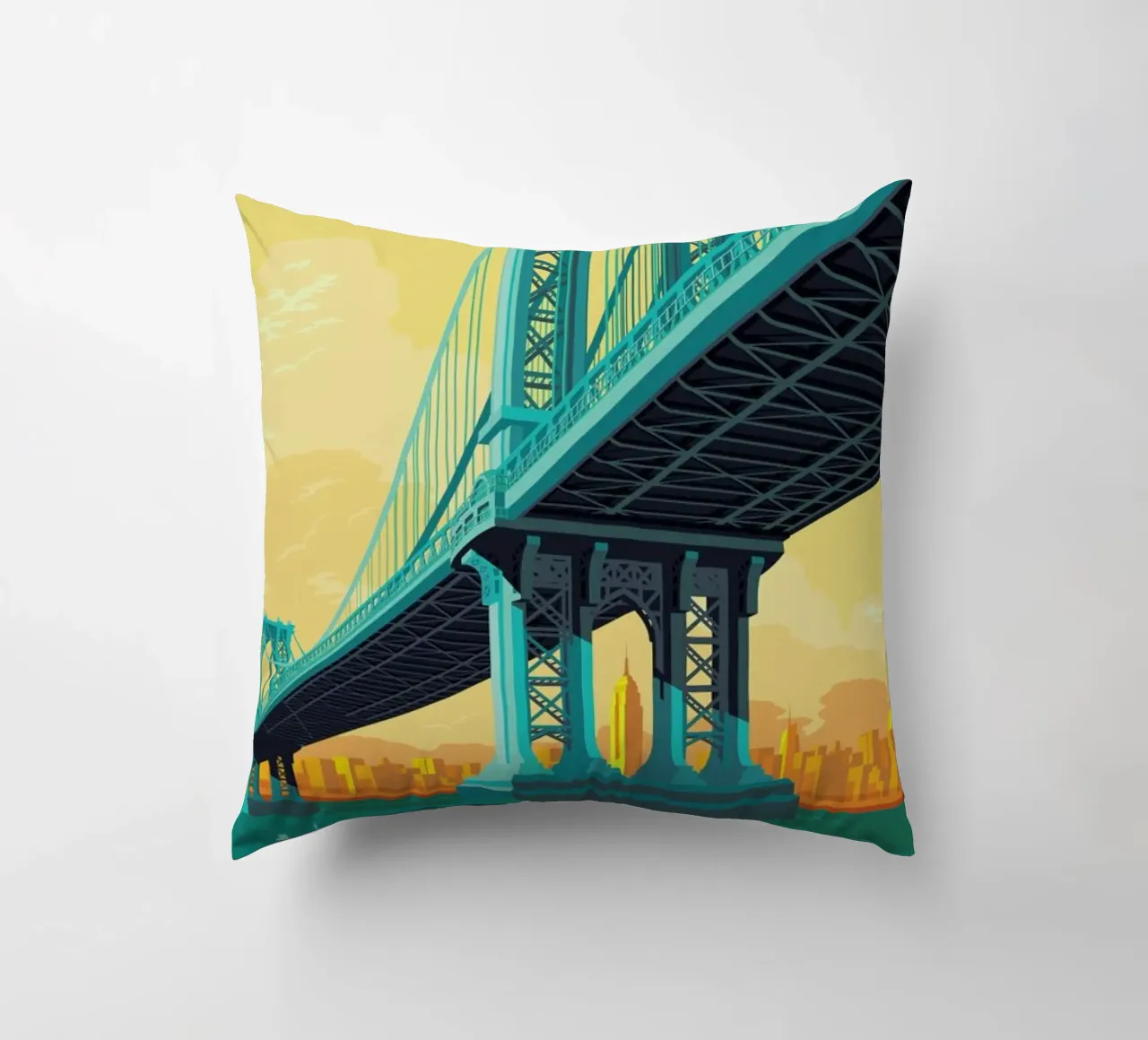 Manhattan Bridge New York City cuscino da Remko Heemskerk