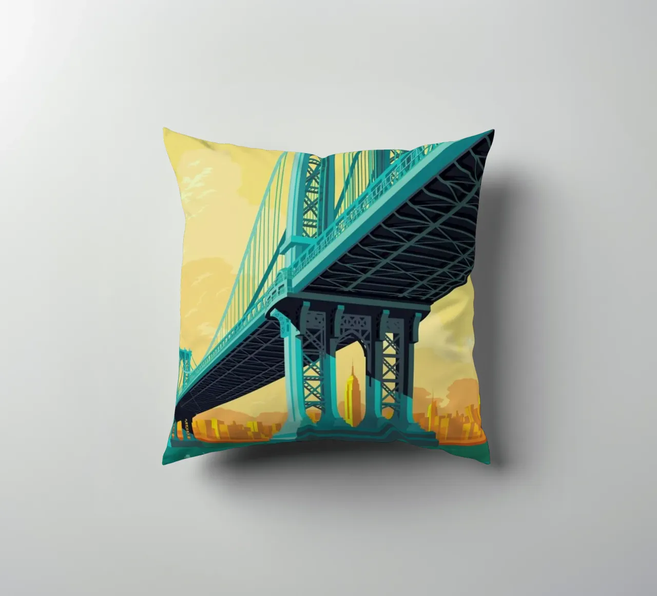 Manhattan Bridge New York City cuscino da Remko Heemskerk