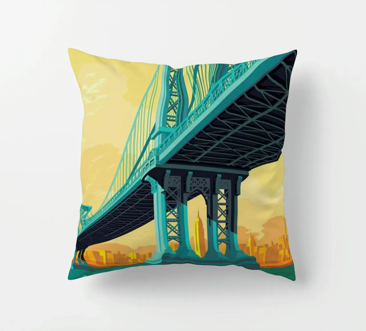Manhattan Bridge New York City cuscino da Remko Heemskerk