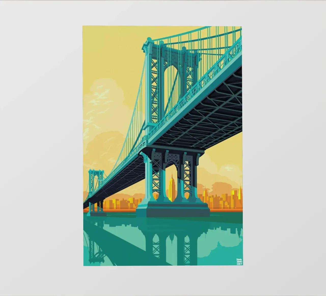 Manhattan Bridge New York City pellicola backlit da Remko Heemskerk