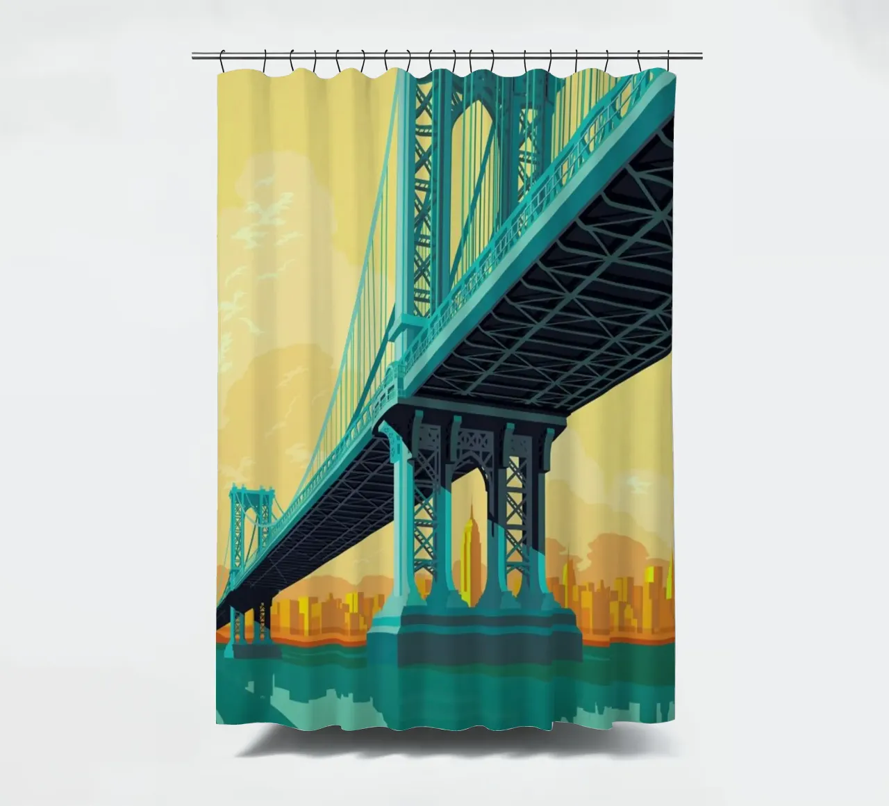 Manhattan Bridge New York City shower curtain by Remko Heemskerk