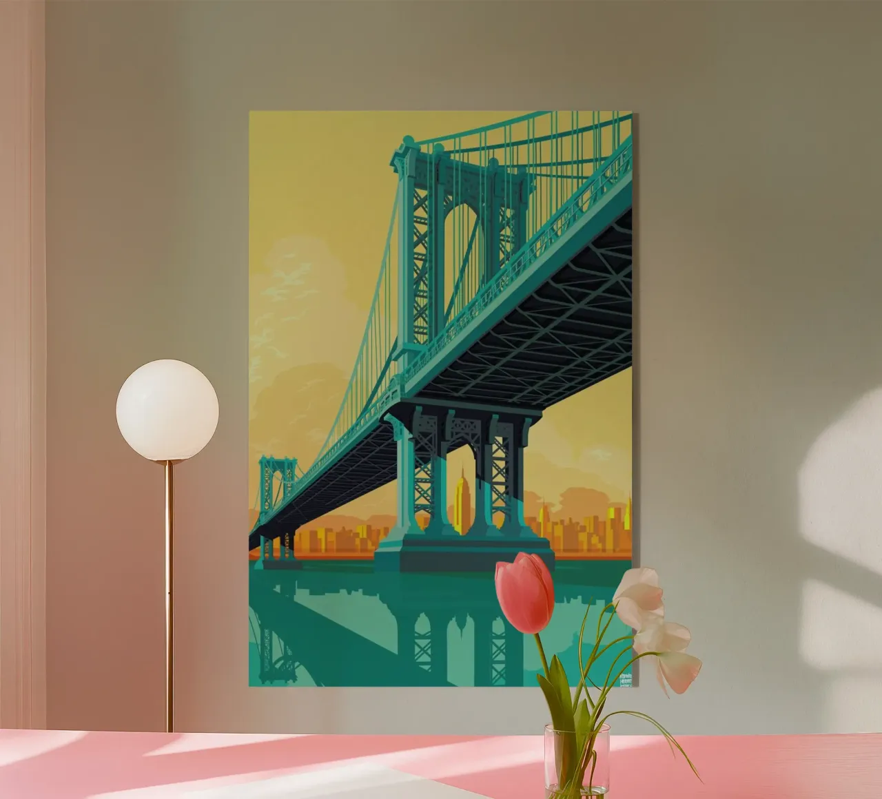 Manhattan Bridge New York City acrylic glass by Remko Heemskerk