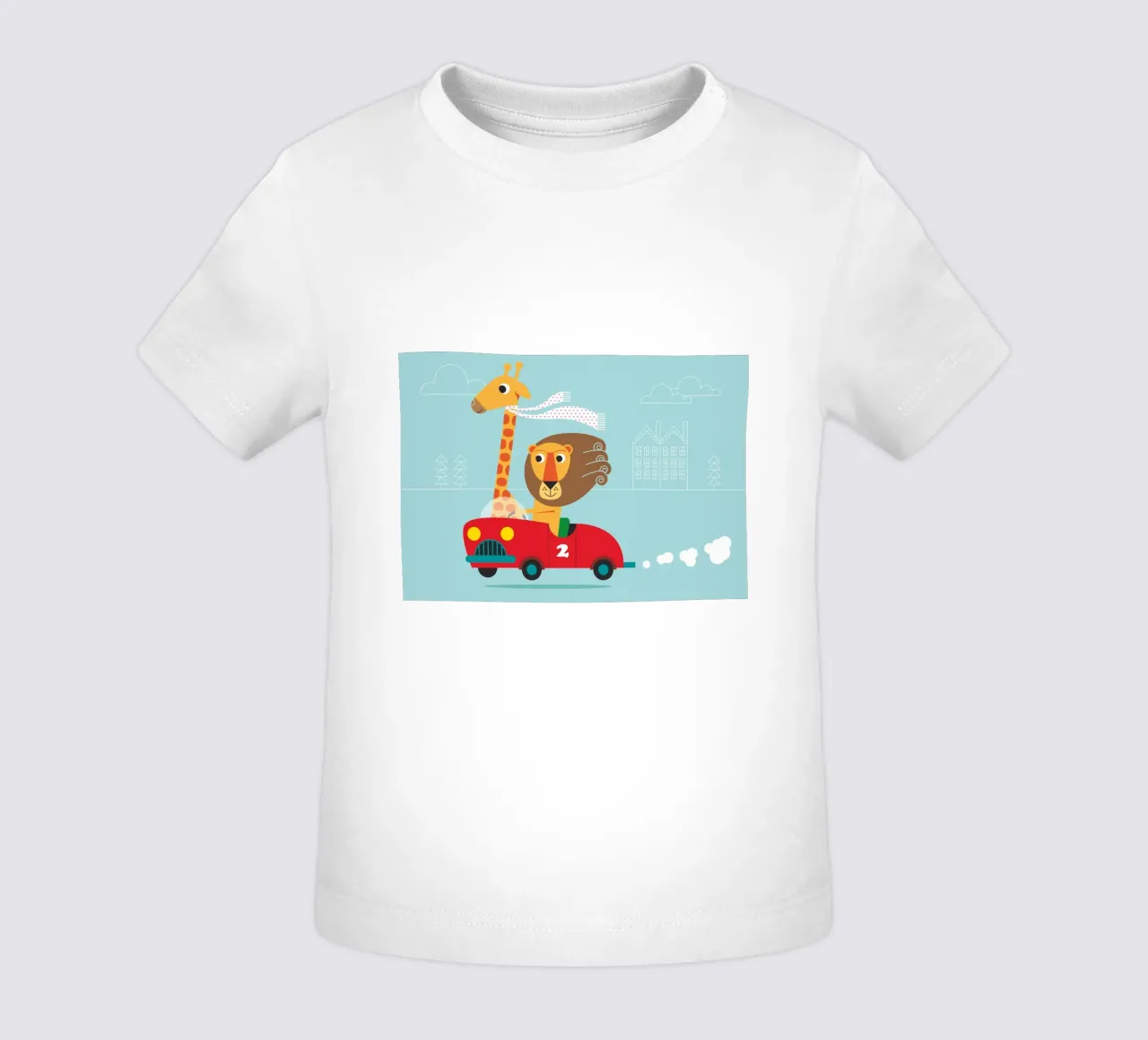 Giraffa e leone maglietta neonato da Looks n Brains