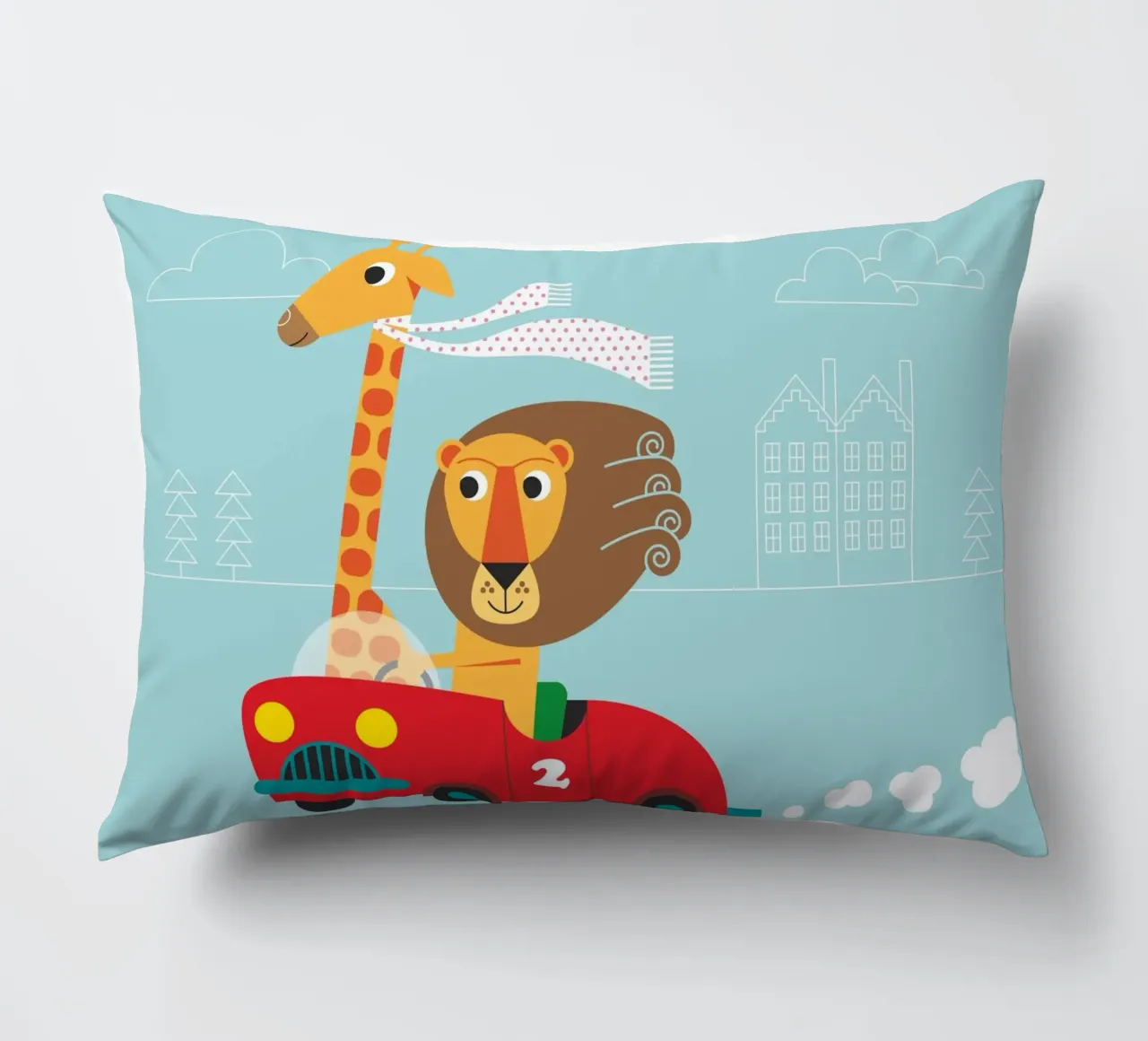 Giraffa e leone cuscino da Looks n Brains