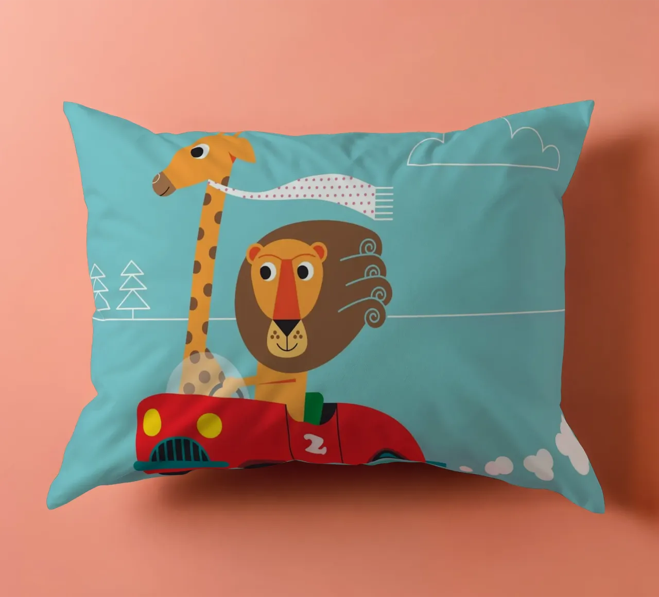 Giraffa e leone cuscino da Looks n Brains