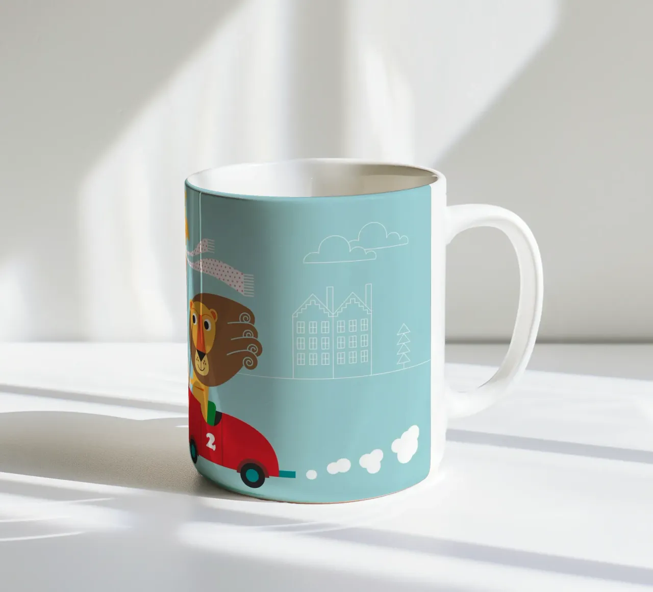 Giraffa e leone tazza in ceramica da Looks n Brains
